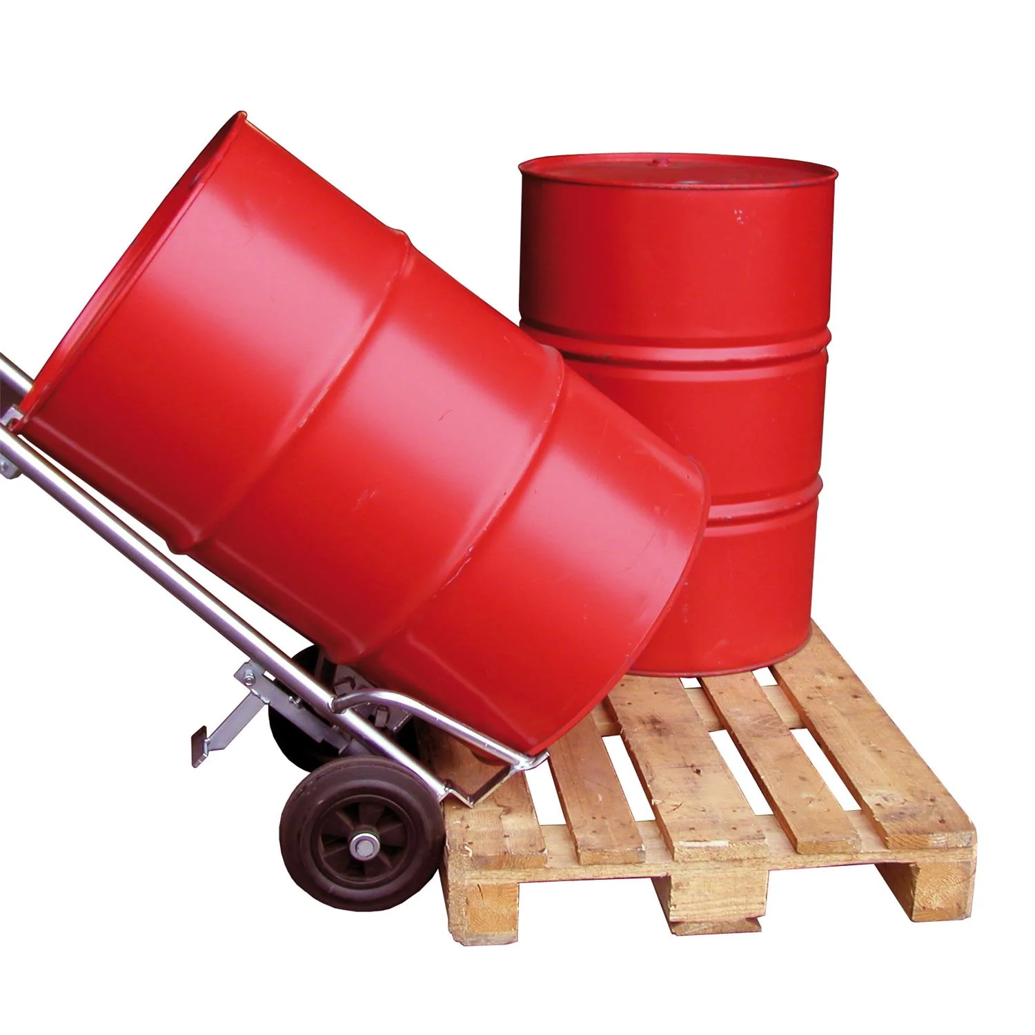 Drum Trolley with Solid Rubber Tires for 200-Liter Bung Drums, 400x690x1565mm