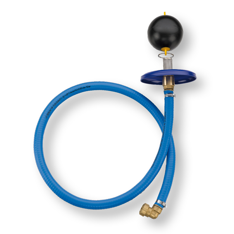 Aspirazione galleggiante per Roth Rundspeicher, Hookah, Blaues Schlauchset, Ventil, Ballon?, Gasleitung