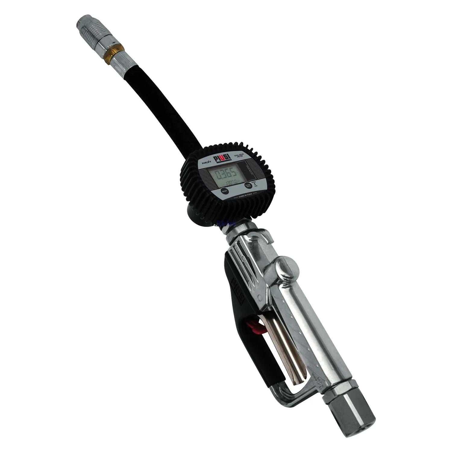 PIUSI NEXT/2 contatore di flusso a passaggio manuale (alto flusso) per olio con tubo di erogazione flessibile, Druckregler, Schlauchpumpe, Manometer, Gasschlauch, Hochdruckregler