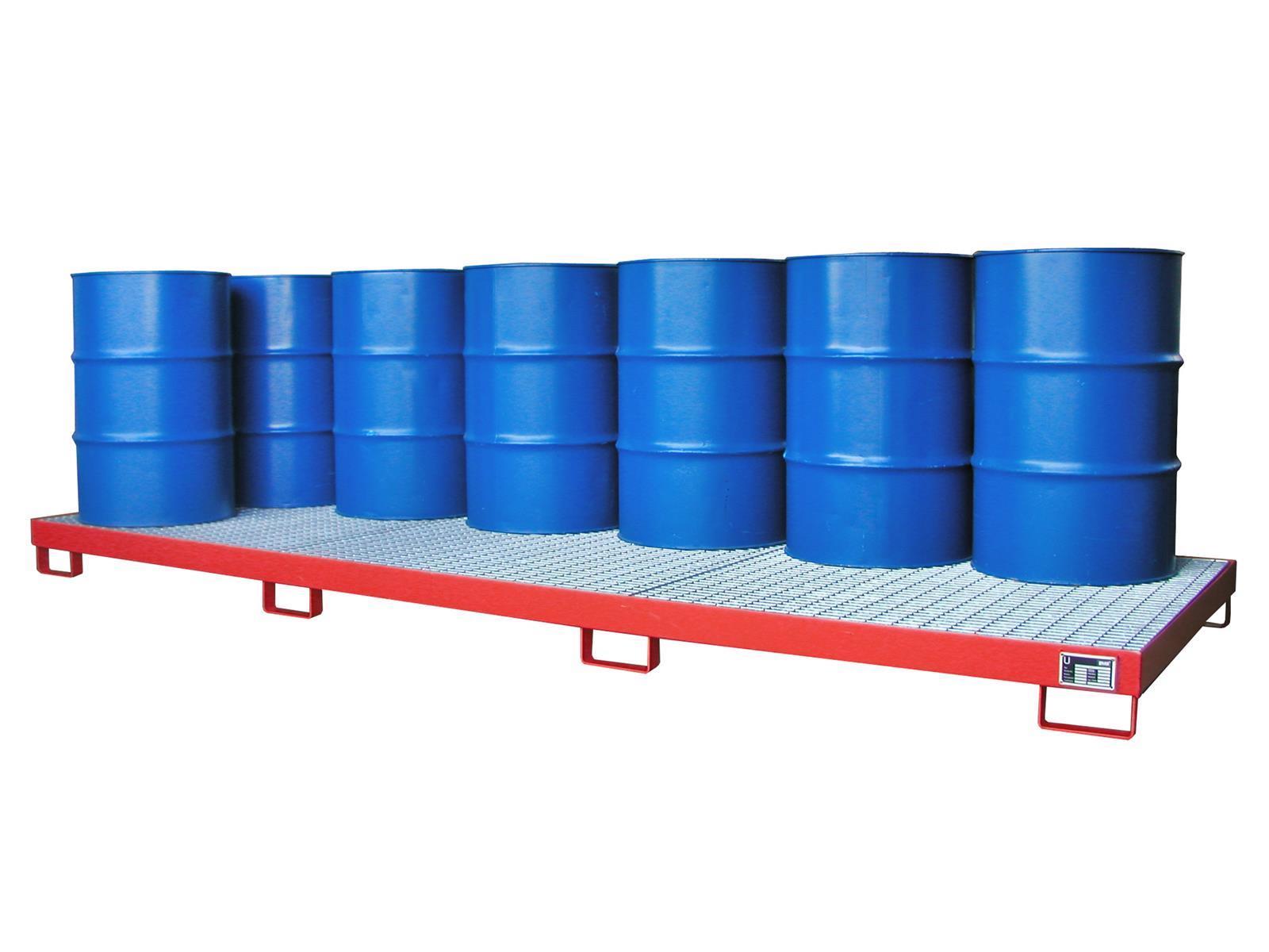 Auffangwanne 3850x1300x200mm 335 Liter Typ AW-12 RAL 3000 Feuerrot