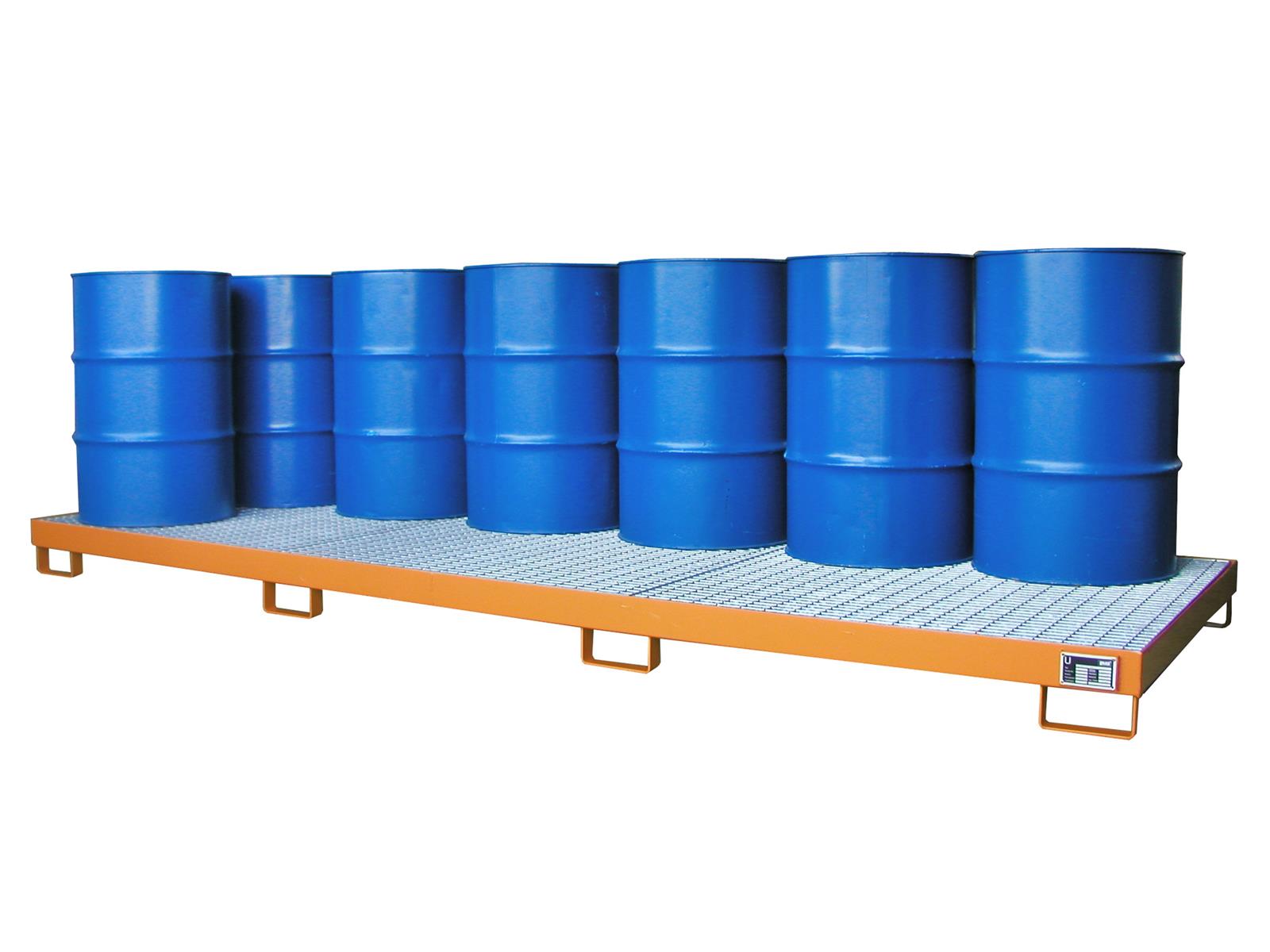 Auffangwanne 3850x1300x200mm 335 Liter Typ AW-12 RAL 2000 Gelborange