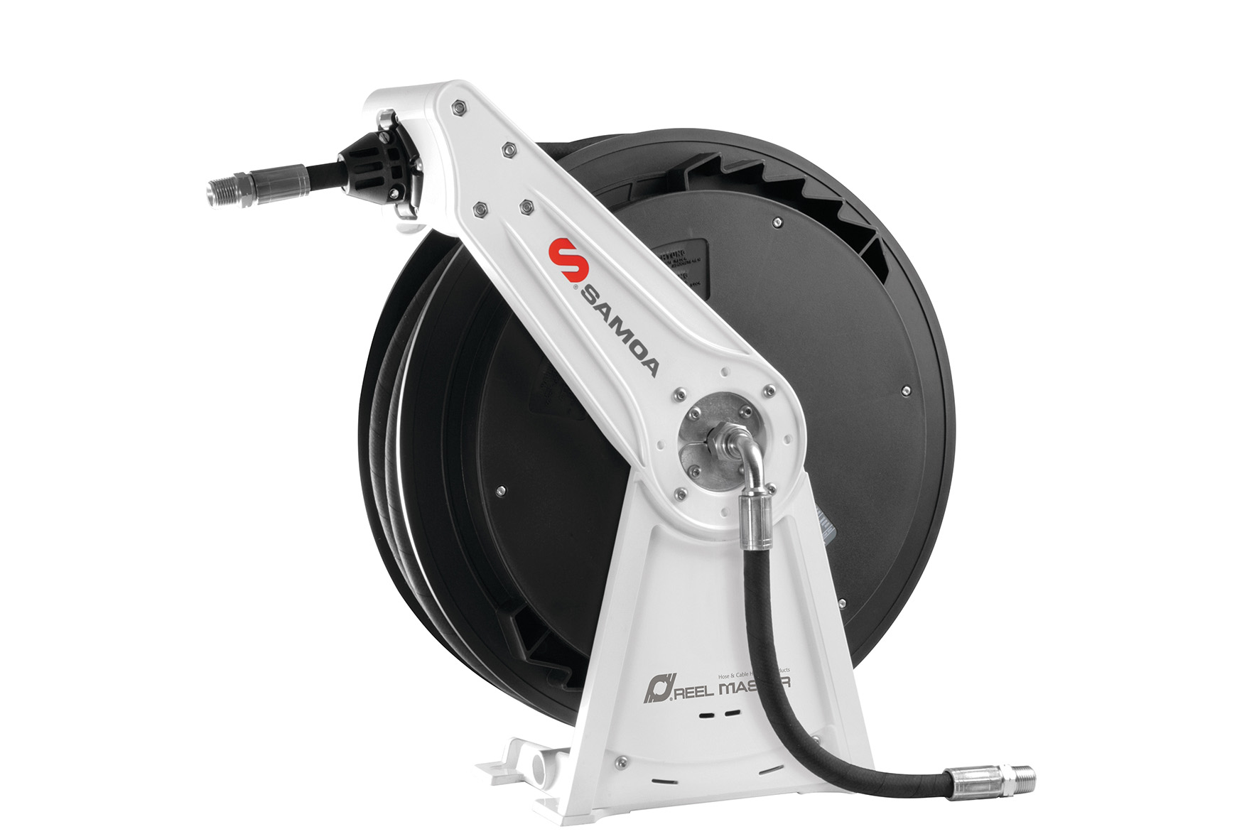 Schlauchaufroller Single-Arm mit 15m Fett-Schlauch 3/8" Samoa-Hallbauer