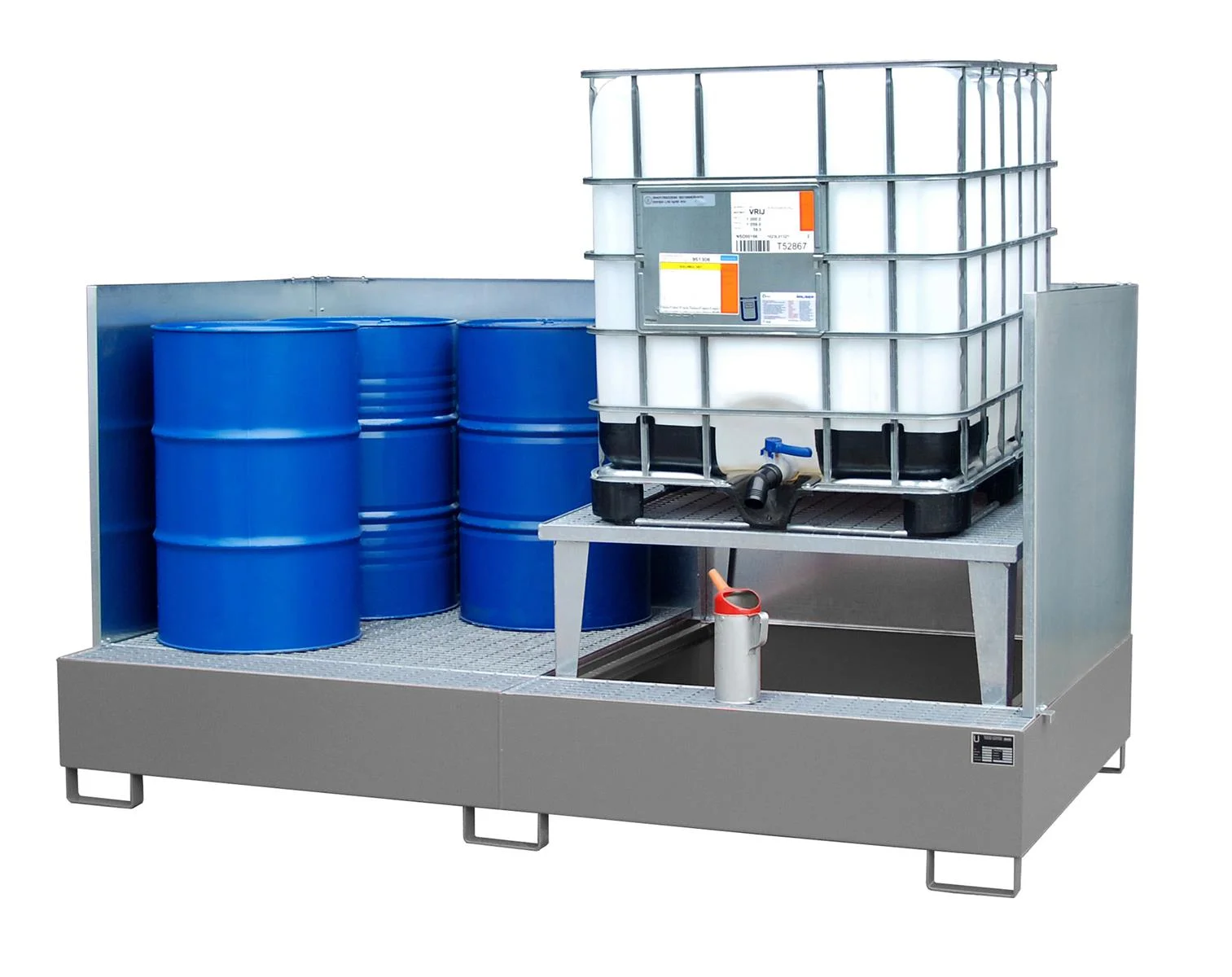 Auffangwanne 2650x1460x863 1000 Liter Typ AWA lackiert oder verzinkt AWA 21 RAL 7005 Mausgrau