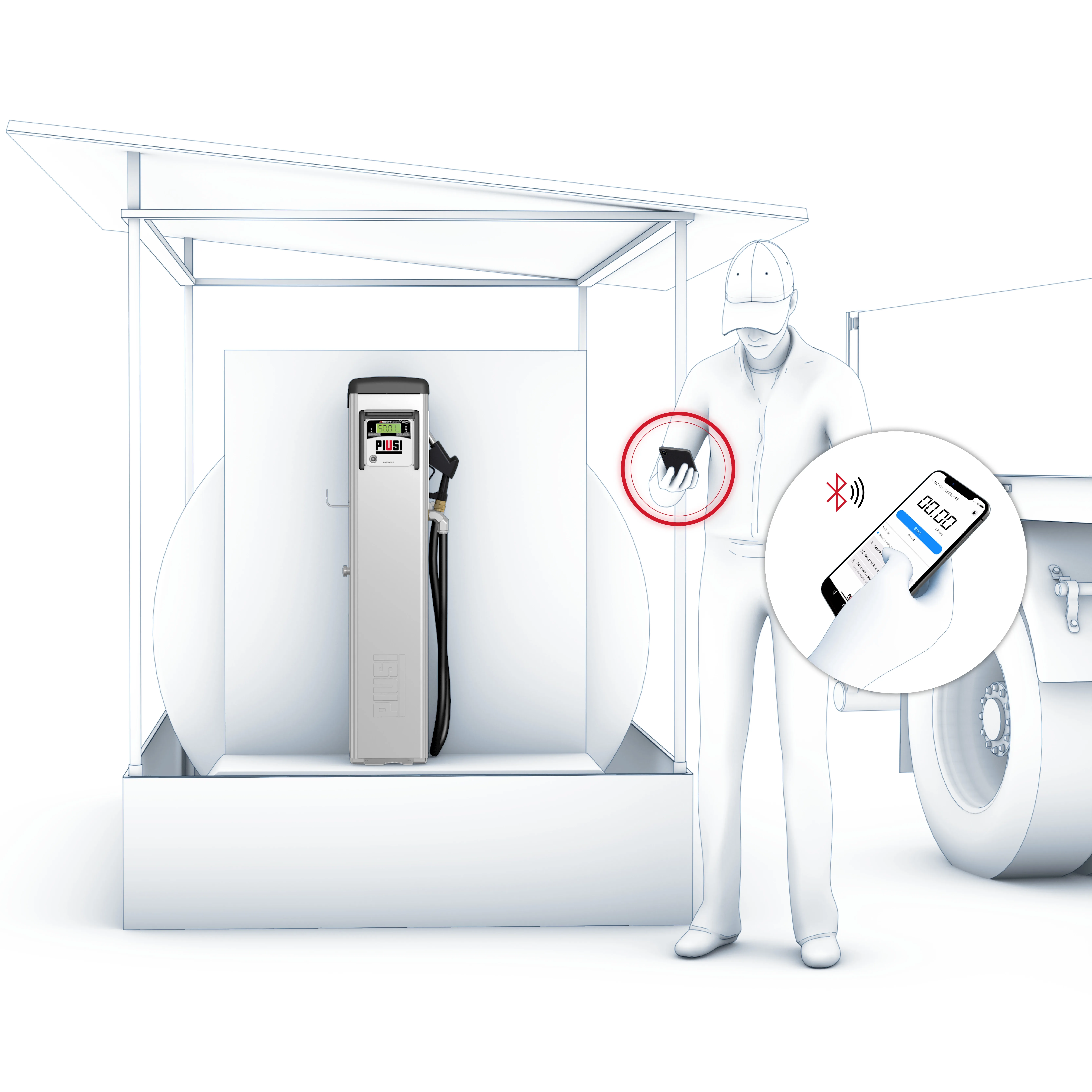PIUSI B.SMART Driver Access Add-On – Estensione utenti per 50 conducenti aggiuntivi, EVSE, Ladestation, Elektrofahrzeug, Ladegerät, USB/Bluetooth
