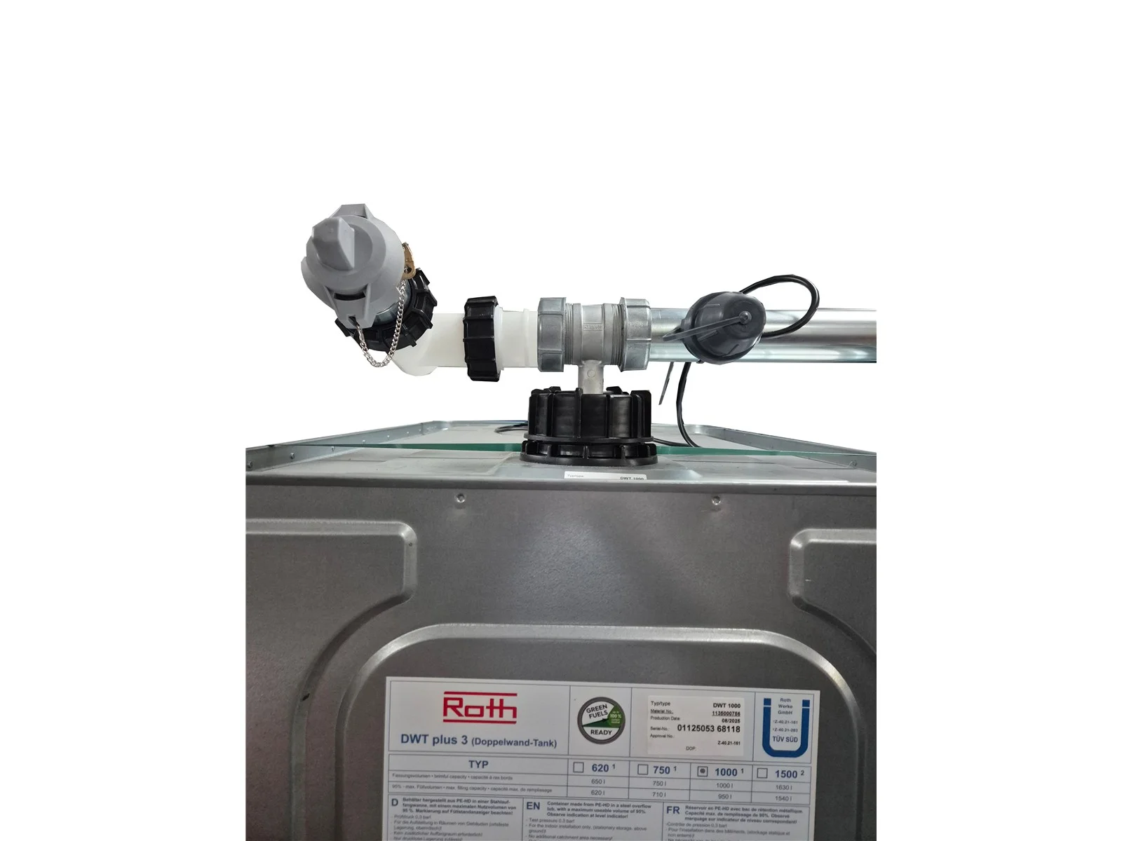 2000 Liter Hoftankstelle – Doppelwandige Komplettanlage mit wählbarer Pumpentechnik analogem Zählwerk 8m Abgabeschlauch