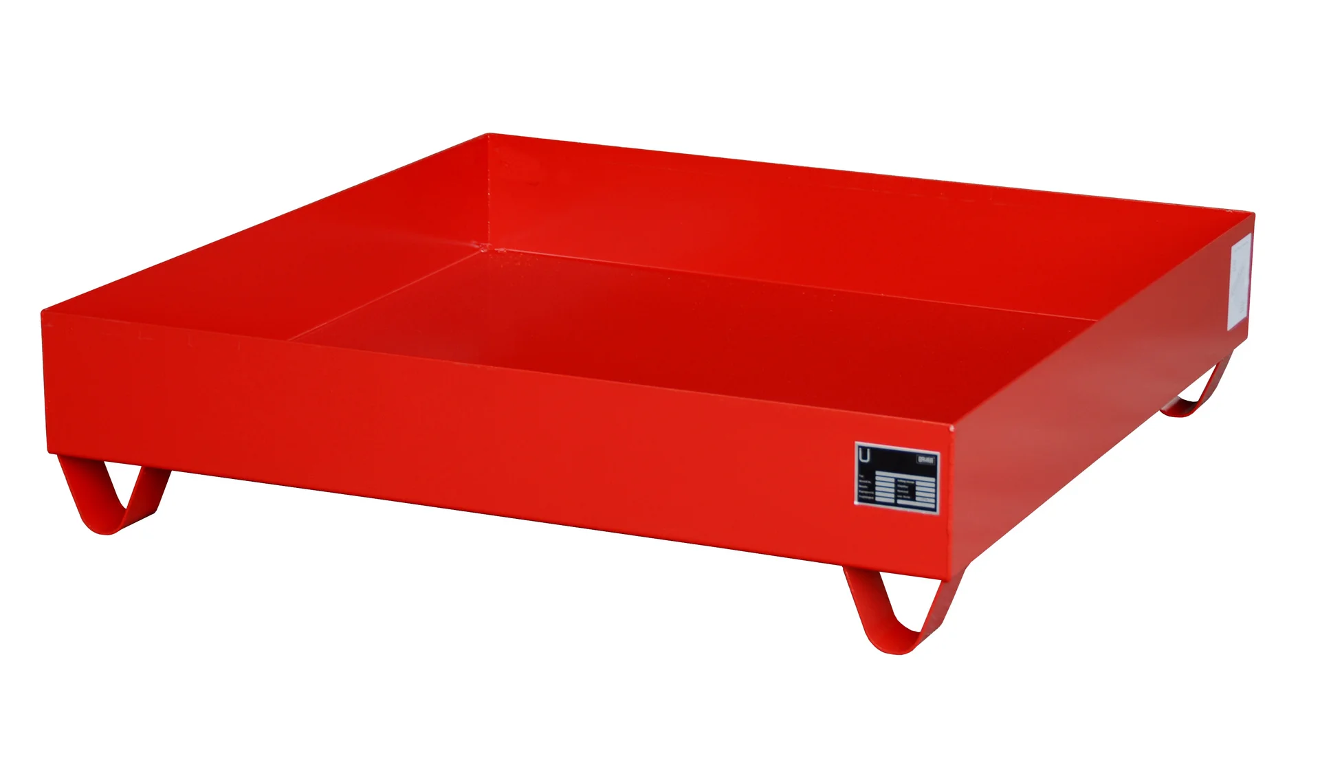 Vasca di raccolta 1200x1200x285mm 230 litri Tipo Serie 2000 senza griglia, Winkel, Box, Schubkasten, Metallbox, Rot