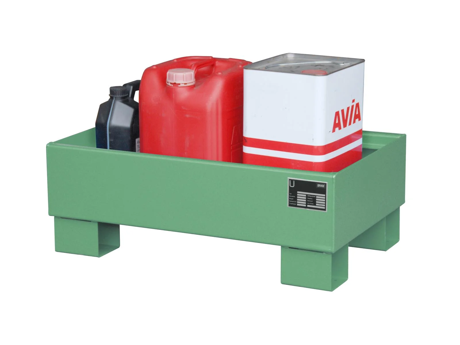 Vasca di contenimento tipo AW60 per fusti senza griglia AW 60-1 RAL 6011 Verde reseda