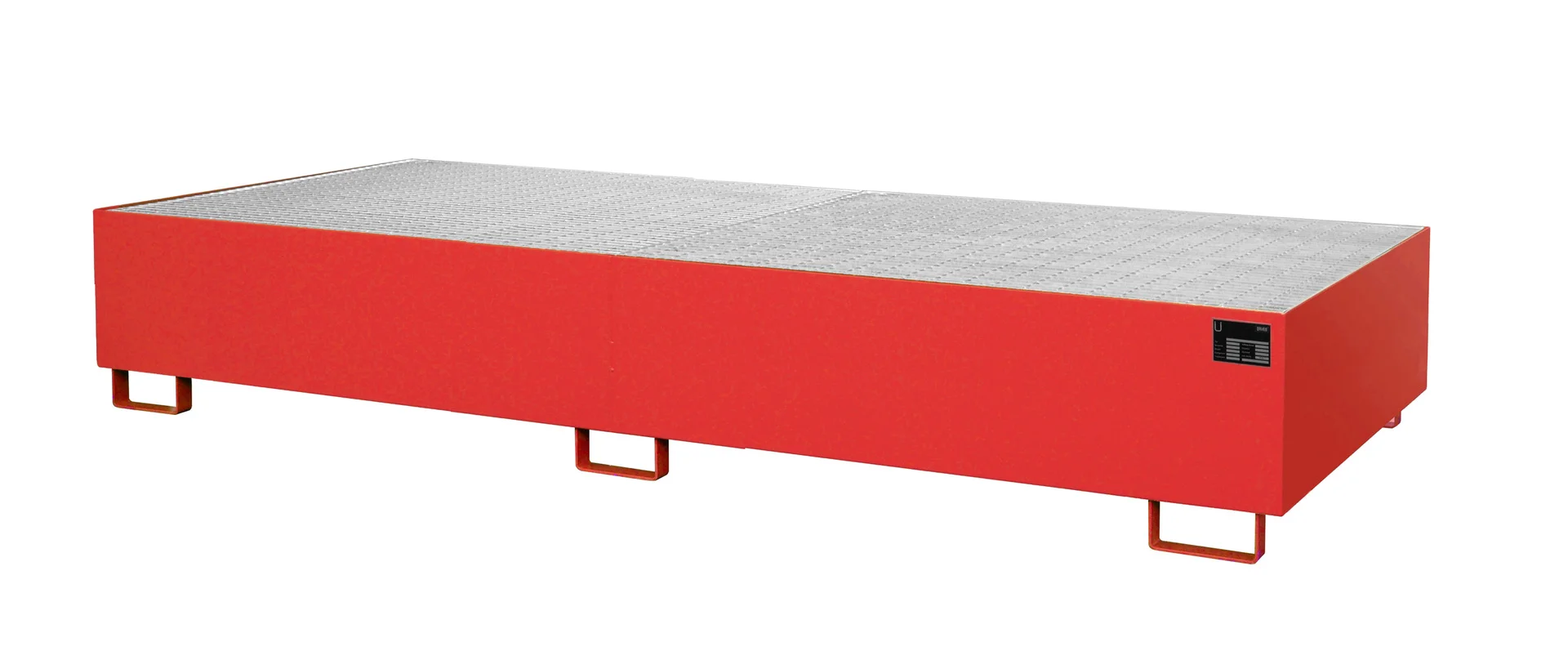 Regalwannen 3250x1300x380mm 1000 Liter mit Gitterrost RAL 3000 Feuerrot