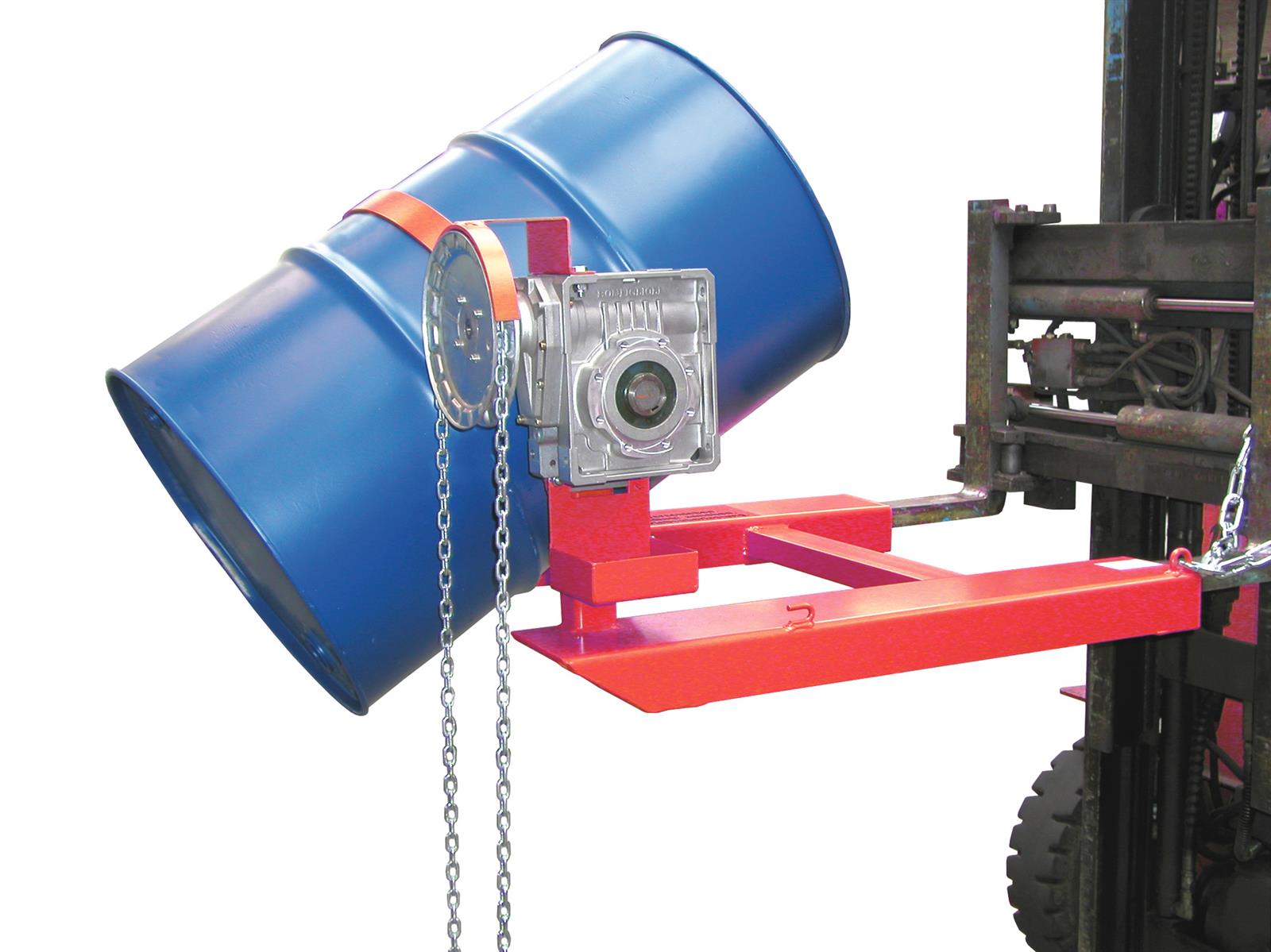 Fasskipper mit Endloskette für Gabelstapler 1245x1100x610mm RAL 3000 Feuerrot