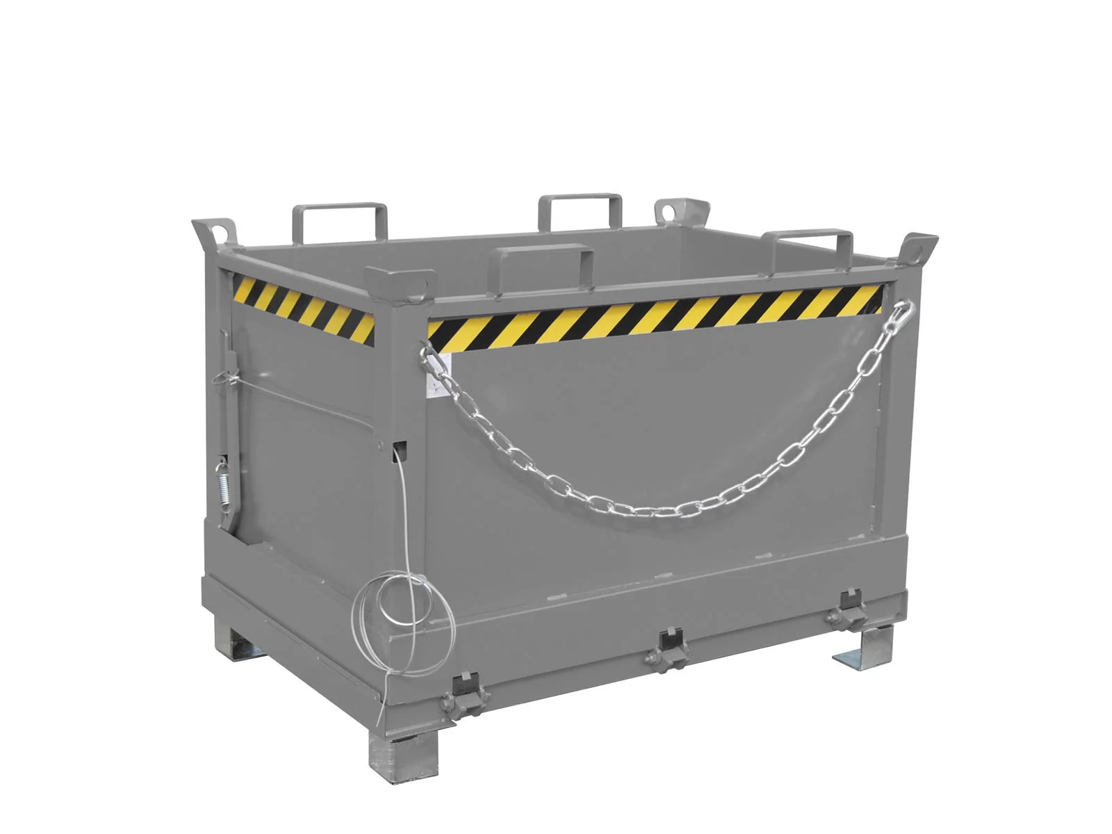 Contenitore con fondo pieghevole FB 500, 0,50 m³, 840 × 1245 × 845 mm, RAL 7005 Grigio topo