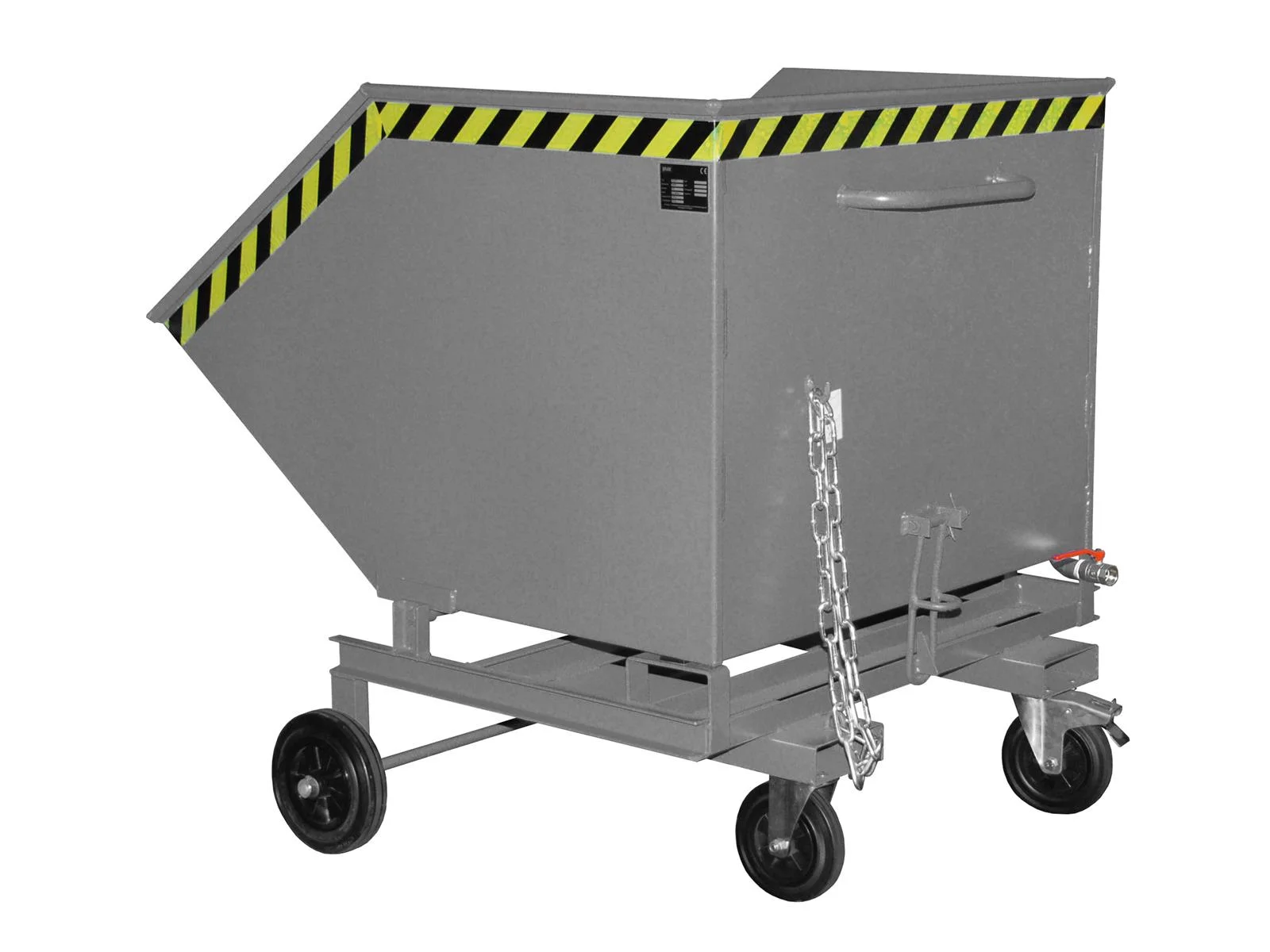 Carrello cassone per trucioli SKW-ET da 1000 litri, 1420x1340x1225 mm, RAL 7005 grigio topo