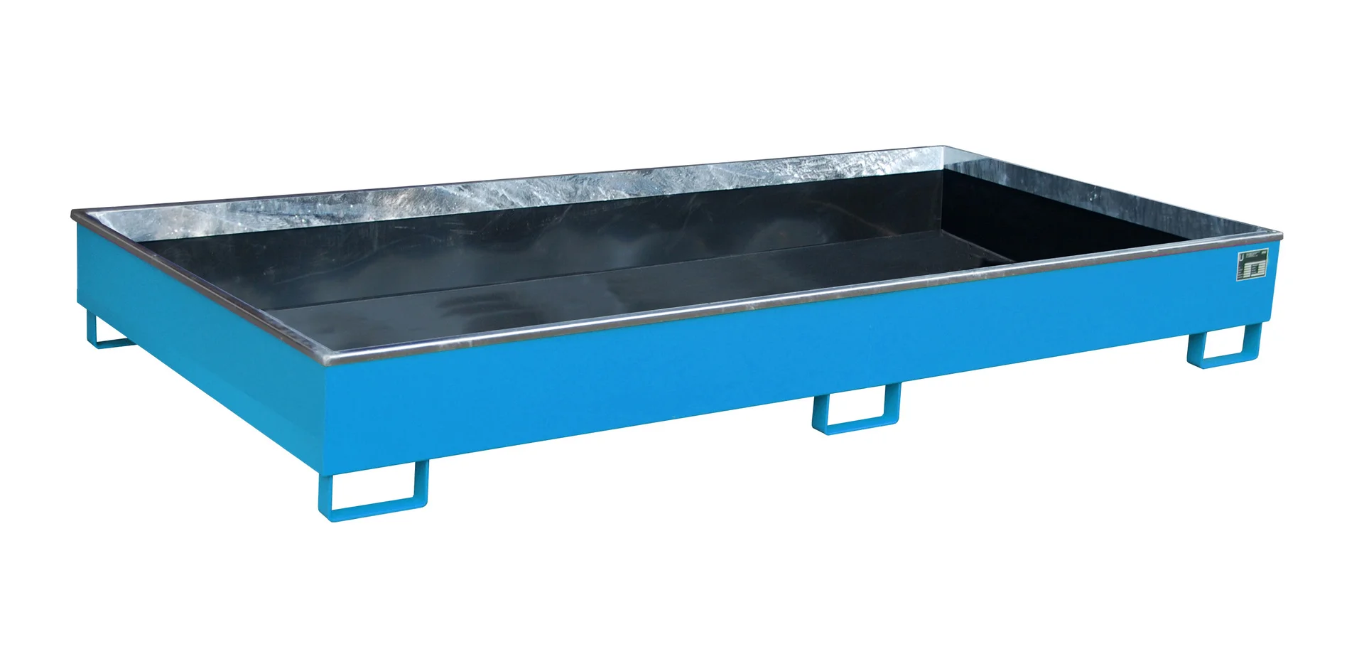 Vasche da scaffale 2665x1315x305 mm, 540 litri, con inserto in PE, Schwimmbecken, Bodentank, Metalltiefbecken, blaue Farbe, Stahlrand