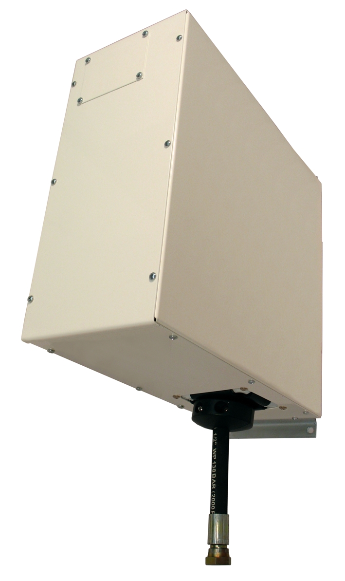 MATO Schlauchaufroller, geschlossen mit Puffer, max. 60 bar | Vielseitige Montageoptionen Schlauchaufroller, geschlossen mit Puffer, max. 60 bar mit 10 m Druckschlauch DN12