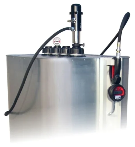 Impianto per olio fresco pneuMATO 3 - Sistema di pompaggio olio fisso per serbatoio da 1000 litri con tubo ad alta pressione