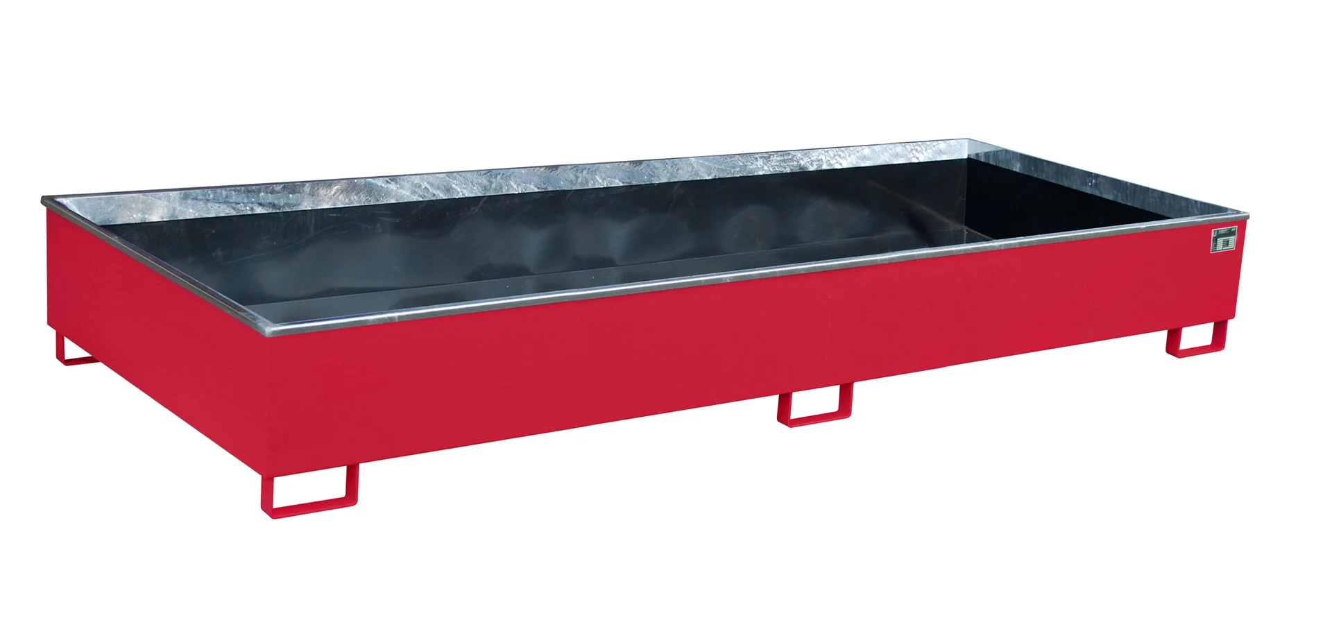 Vasche per scaffalature 3265x1315x385 mm, 1000 litri, con inserto in PE., Grillrohr, Schüttstein, Metallbehälter, Rot, Grube/Behälter