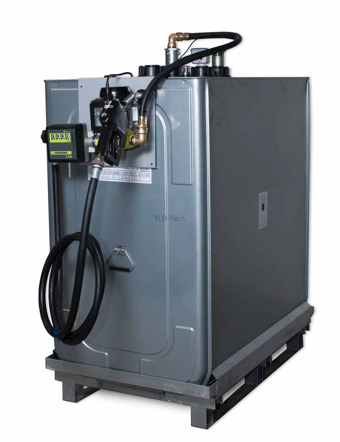 Stazione di rifornimento per cortile - SISTEMA - Horn - 1000 litri - impianto di stoccaggio diesel con contatore analogico