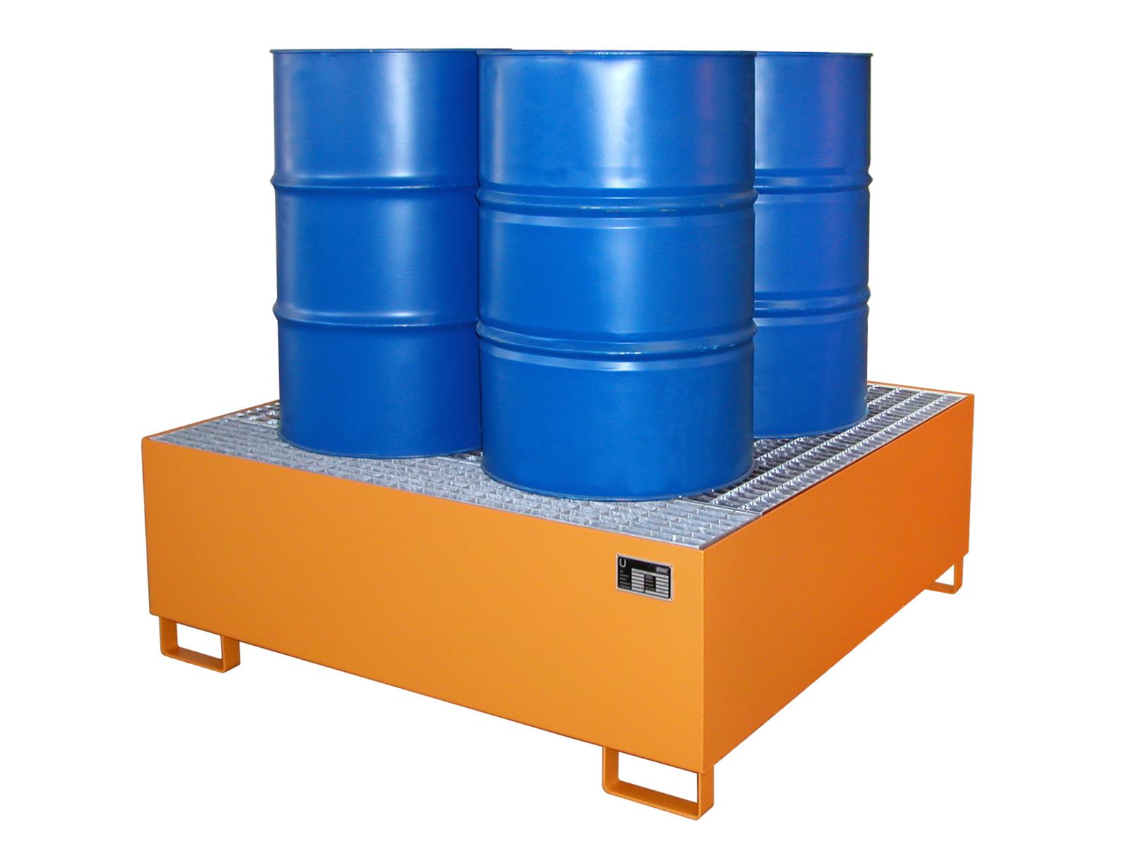 Auffangwanne 1460x1460x525mm 800 Liter Typ AW lackiert AW 800 RAL 2000 Gelborange