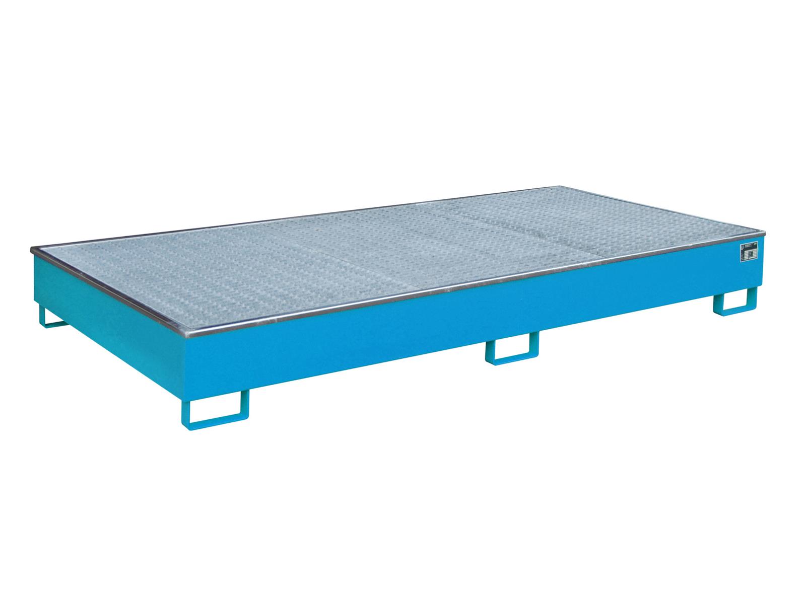 Regalwanne 2665x1315x305mm 540 Liter mit PE-Einsatz mit Gitterrost 2700-2 RAL 5012 Lichtblau