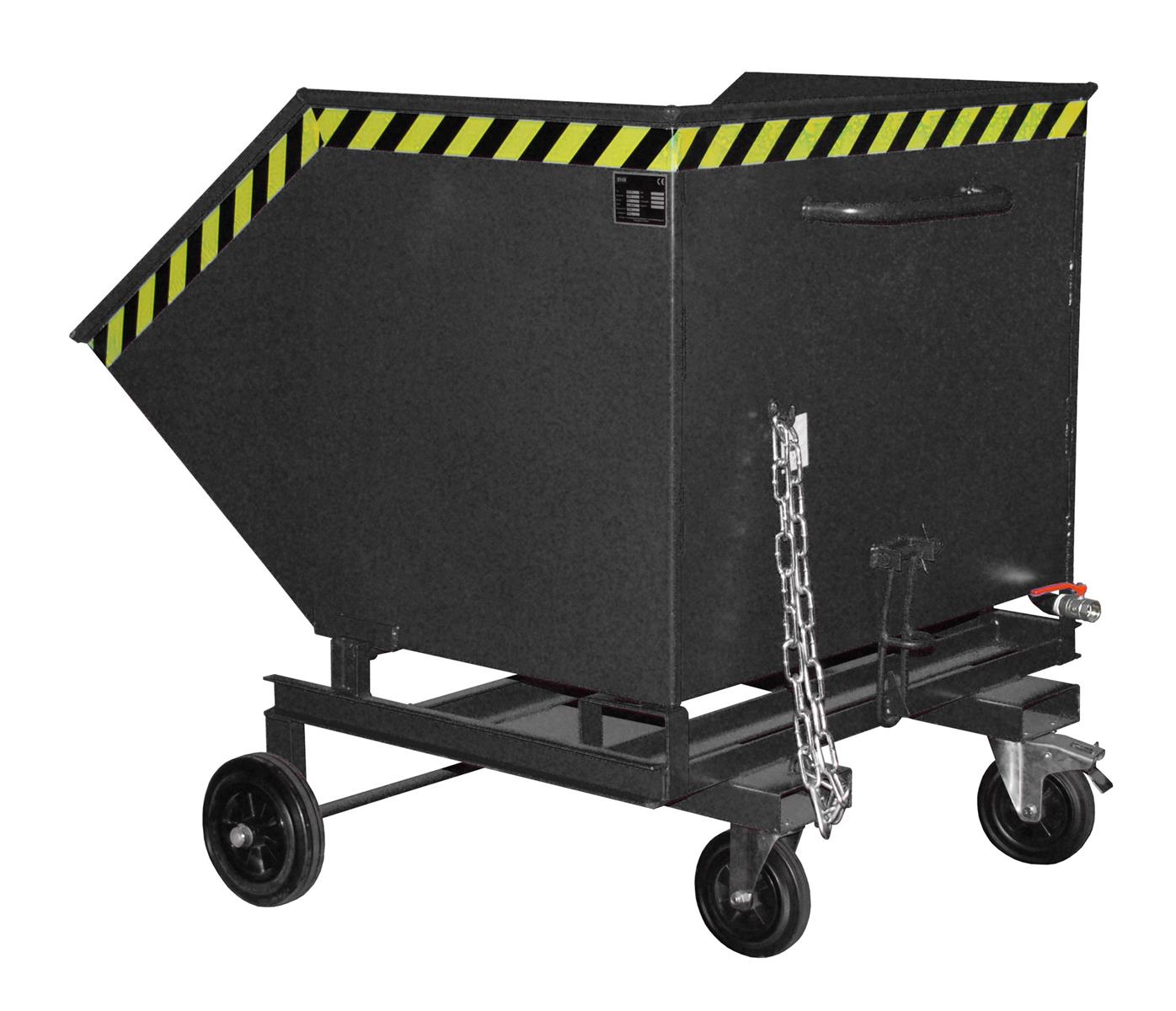 Späne-Kastenwagen SKW-ET 1000 Liter 1420x1340x1225mm RAL 7021 Schwarzgrau