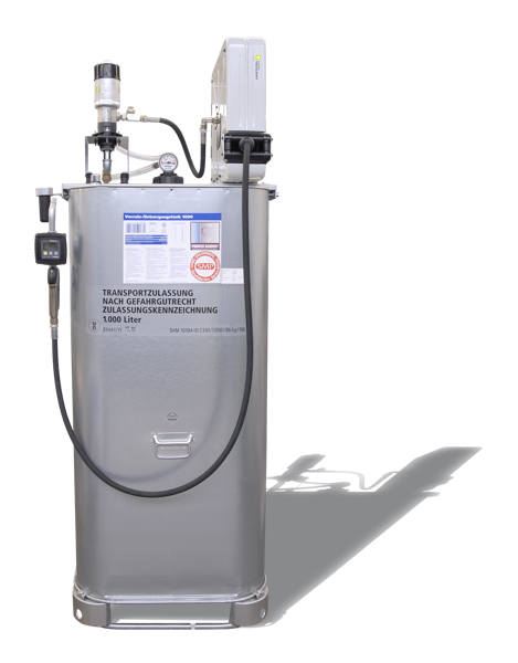 Tankkompaktanlage pneumatisch 1000 l, nicht eichfähig mit Schlauchtrommel eco