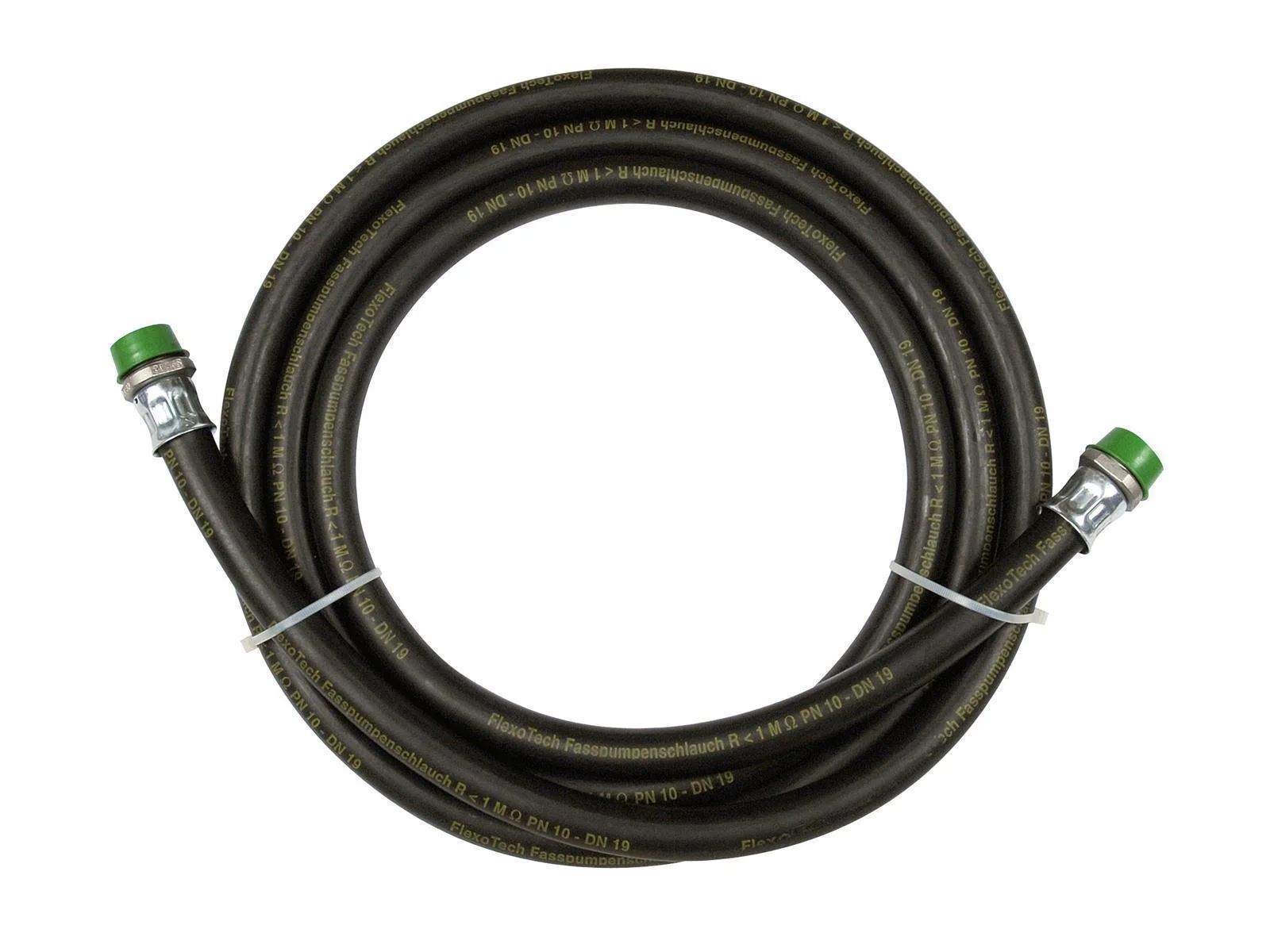 Tubo di erogazione - Tubo di distribuzione DN 19 x 4, G 1" maschio, lunghezza integrata 4 m, flexible Schlauch, Gartenschlauch, Druckluftschlauch, grüne Endkappe, DN10