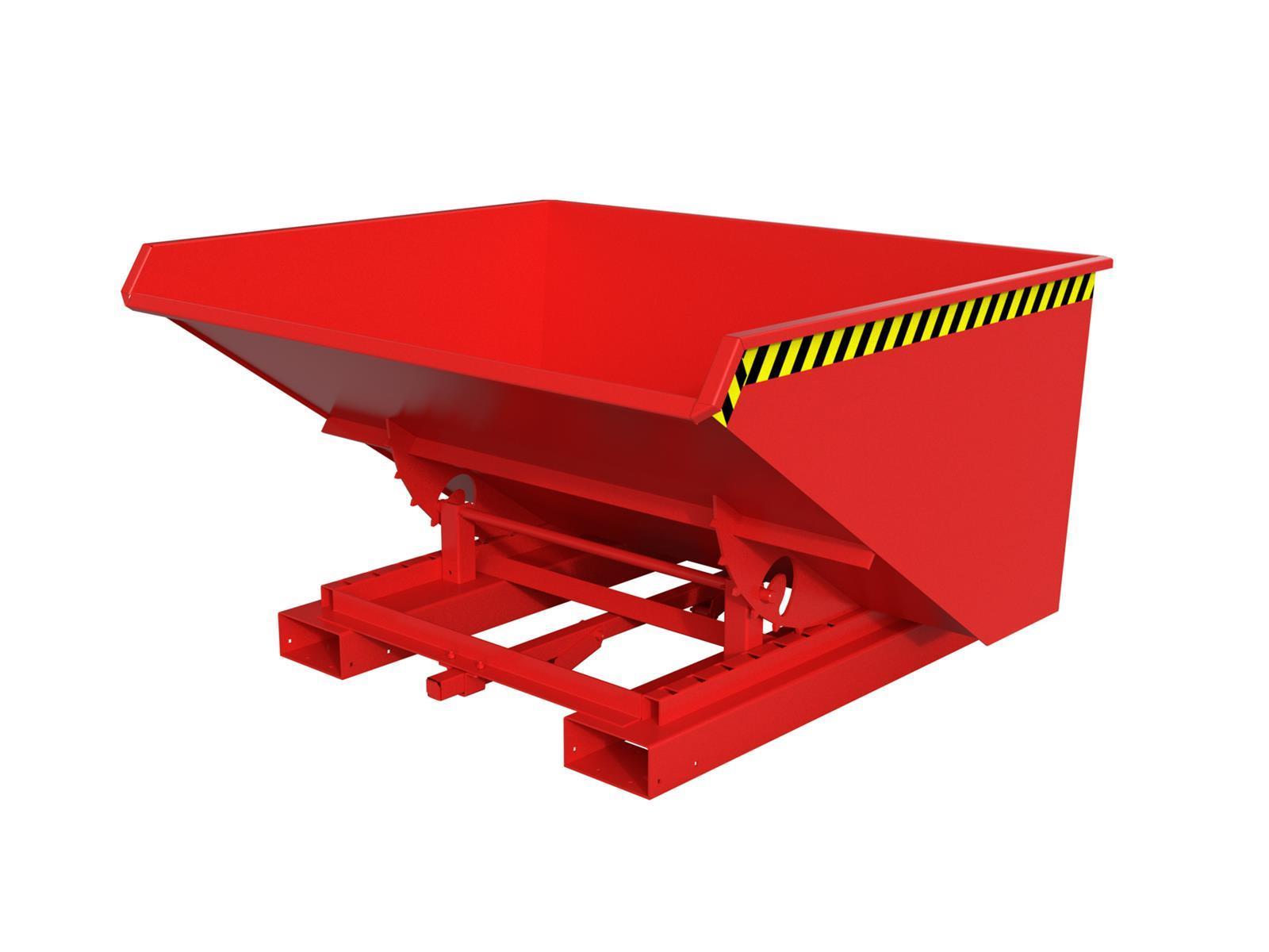 Automatischer Kippbehälter 0,90m³ 1485x1570x865mm 4A 900 RAL 3000 Feuerrot