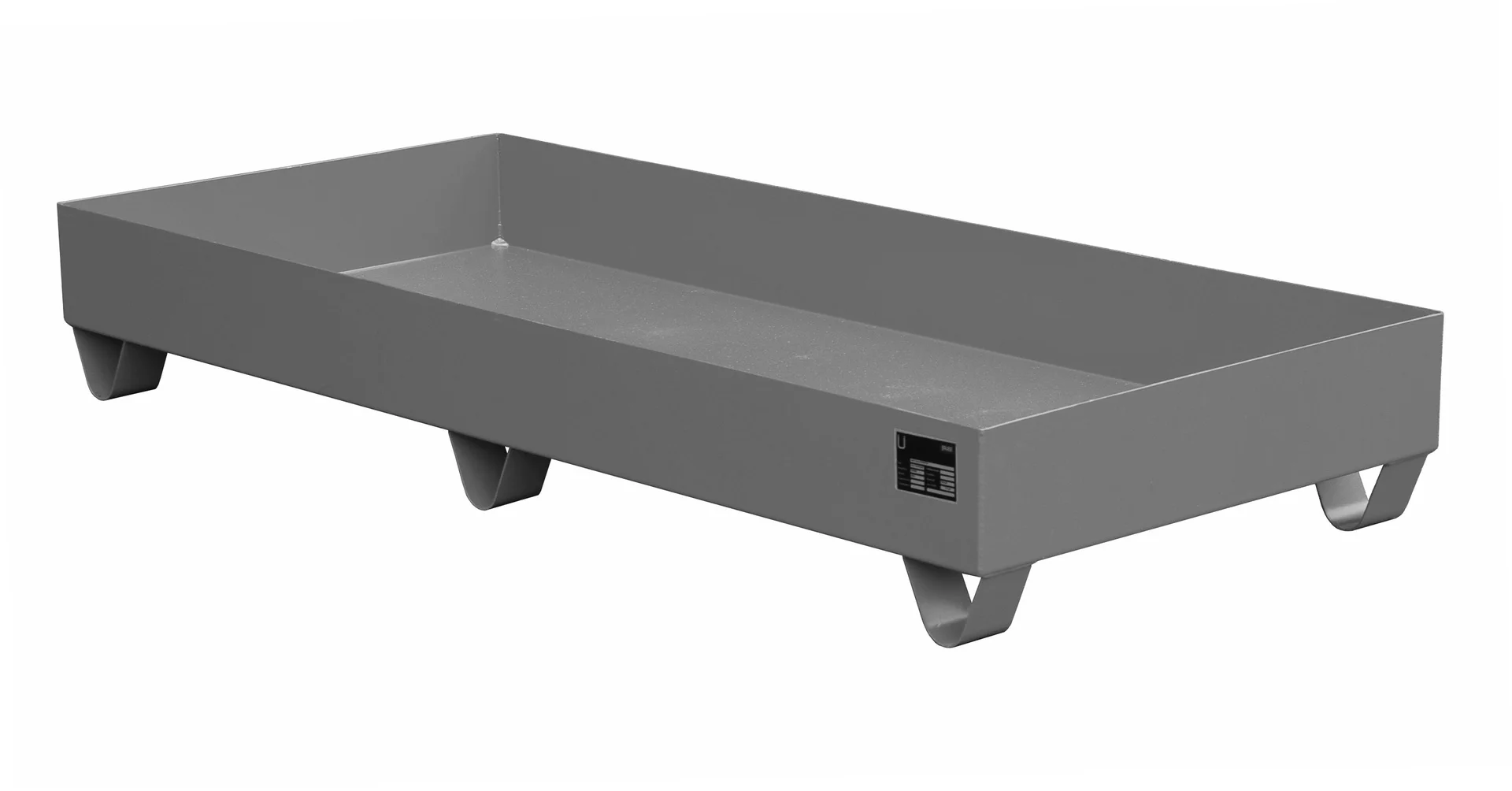 Vasca di contenimento 1800 x 800 x 275 mm, 217 litri, Tipo Serie 2000, senza griglia, colore RAL 7005 grigio topo