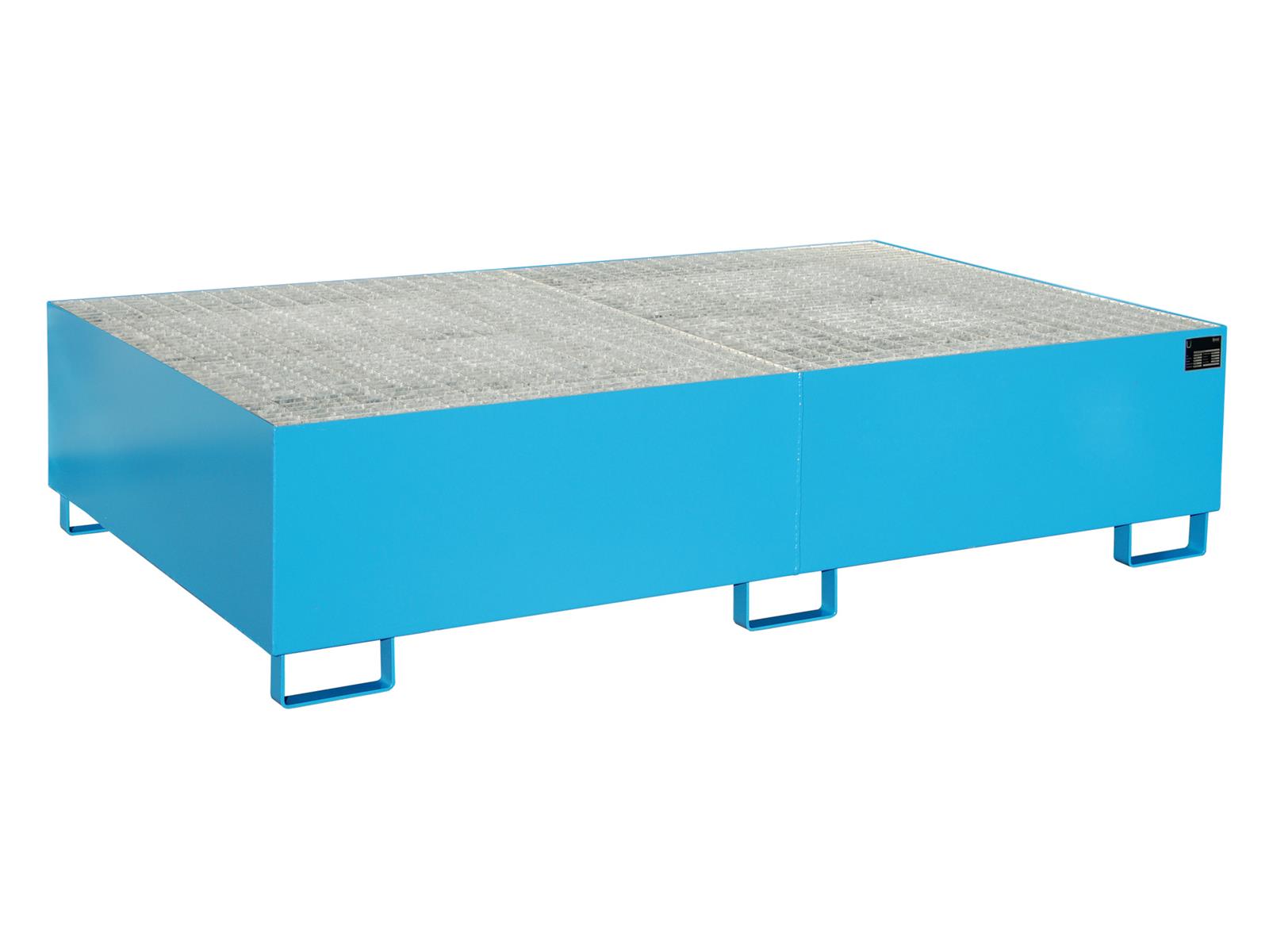 Regalwannen 2150x1300x505mm 1000 Liter mit Gitterrost RAL 5012 Lichtblau