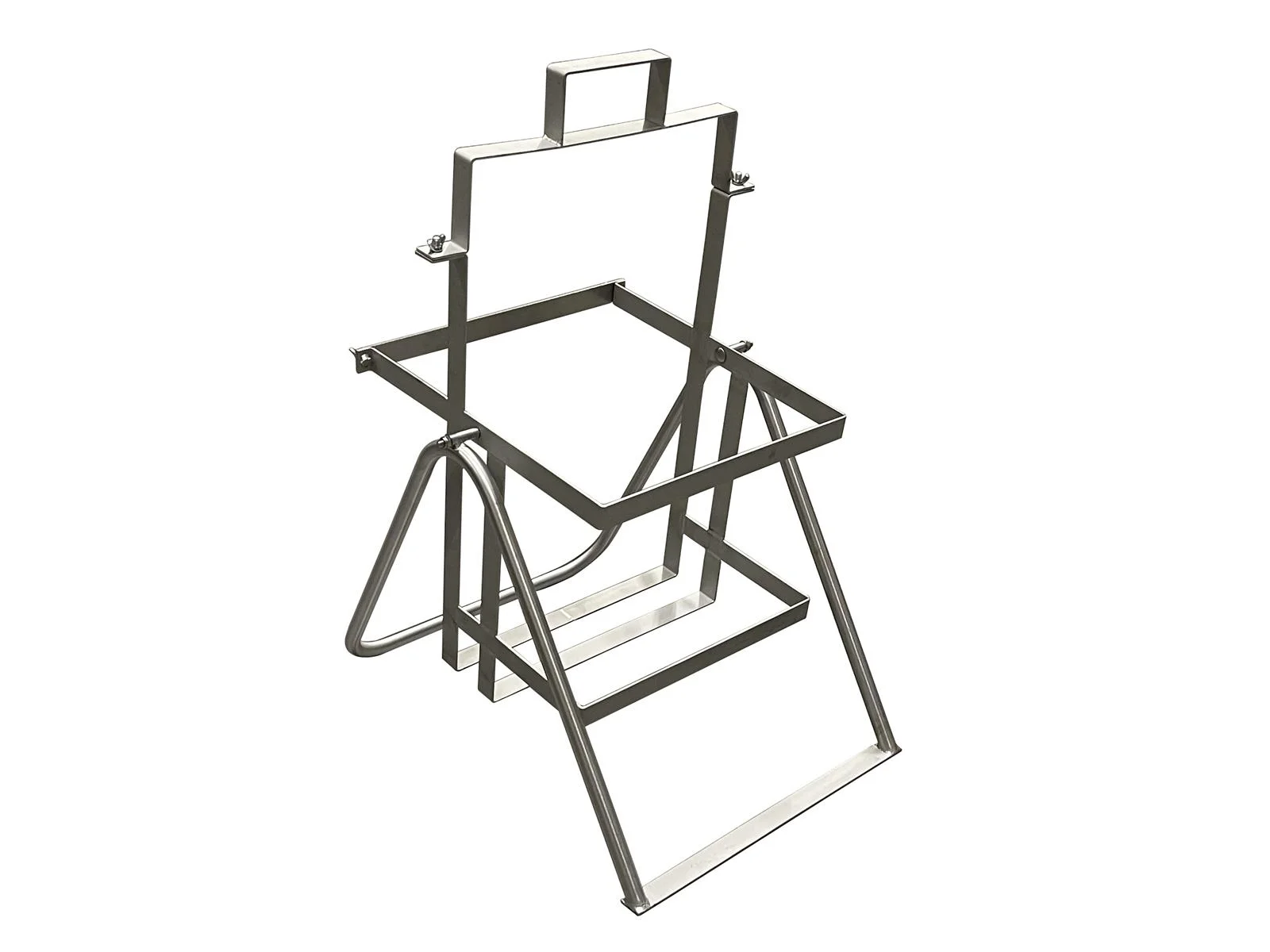 Stativo di riempimento per contenitori da 60 litri, dimensioni 670×390×750 mm., Auffangkorb, Automiethalter, Metallrahmen, Schutzblech, Tragegriff