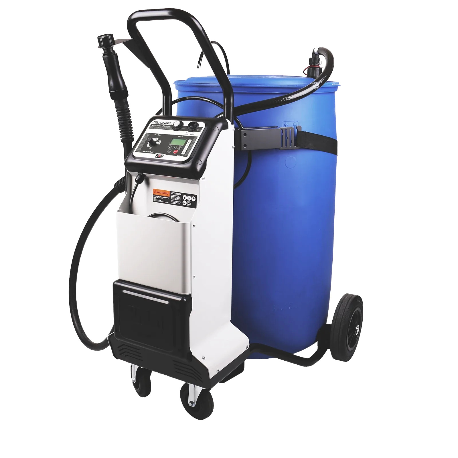 PIUSI DELPHIN PRO_X DC: Vollautomatische AdBlue®-Fahrzeugbetankung für 60–200 L Fässer