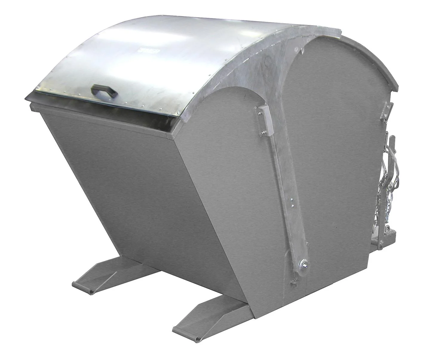 Contenitore ribaltabile da 1 m³, dimensioni 1750 × 955 × 1220 mm, RD 1000, RAL 7005 Grigio topo.