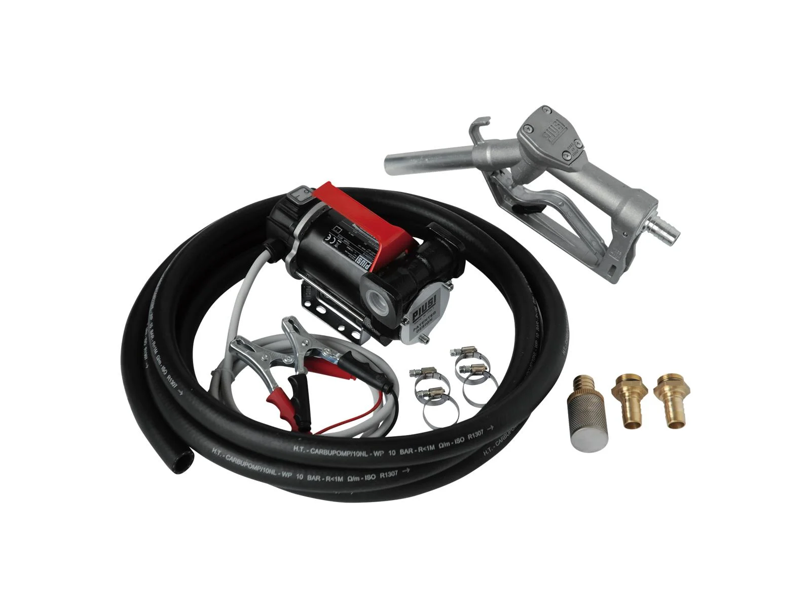 Kit pompe diesel con batteria 3000/12V, ingresso-uscita lineare, con filetto interno da 3/4" IG PIUSI