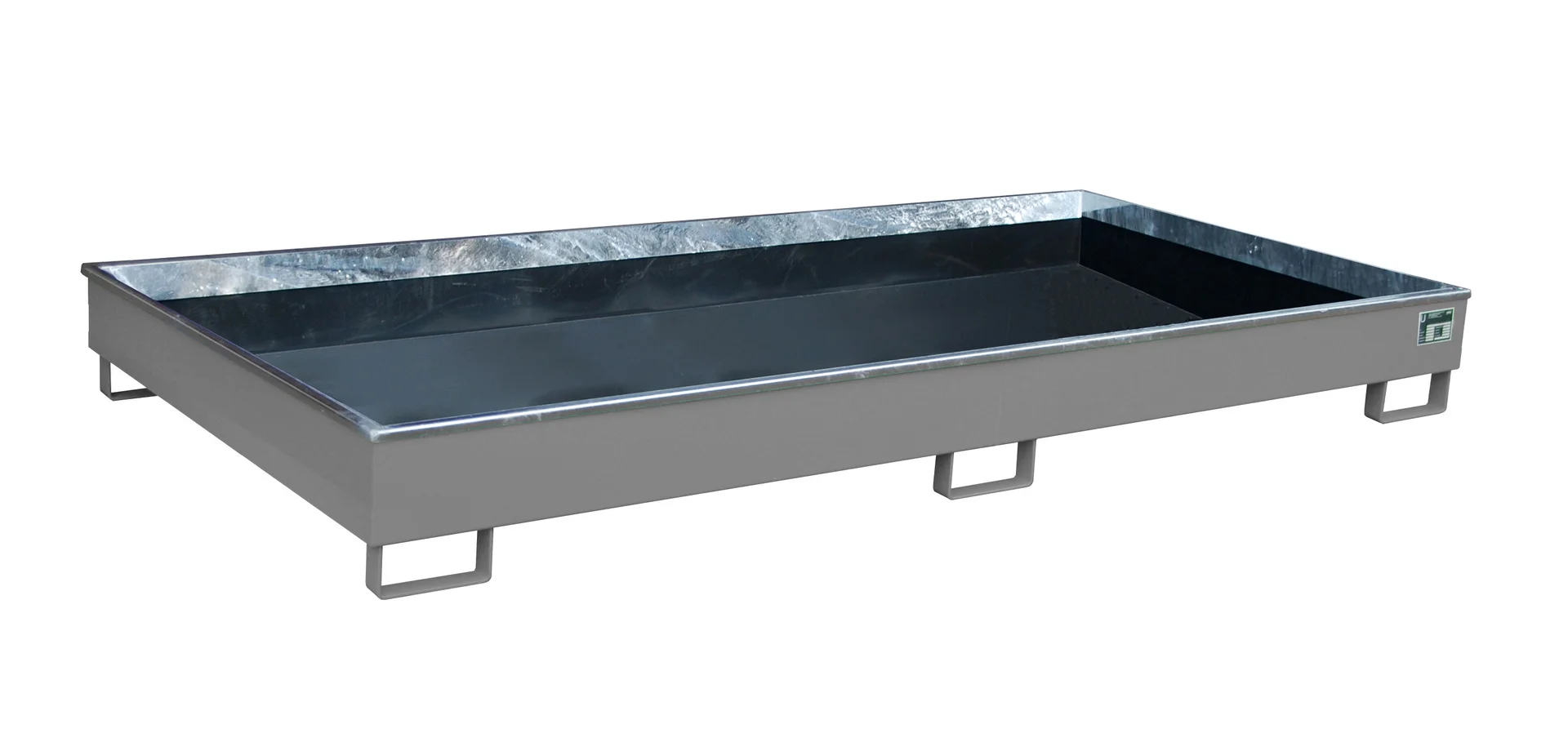 Vasche per scaffalature 2665 x 1315 x 210 mm, 240 litri, con inserto in PE, RAL 7005 grigio topo