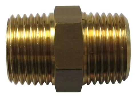 Doppio Nippo in ottone con corona interna su entrambi i lati, R 1/4" x R 1/4" esterno, MATO