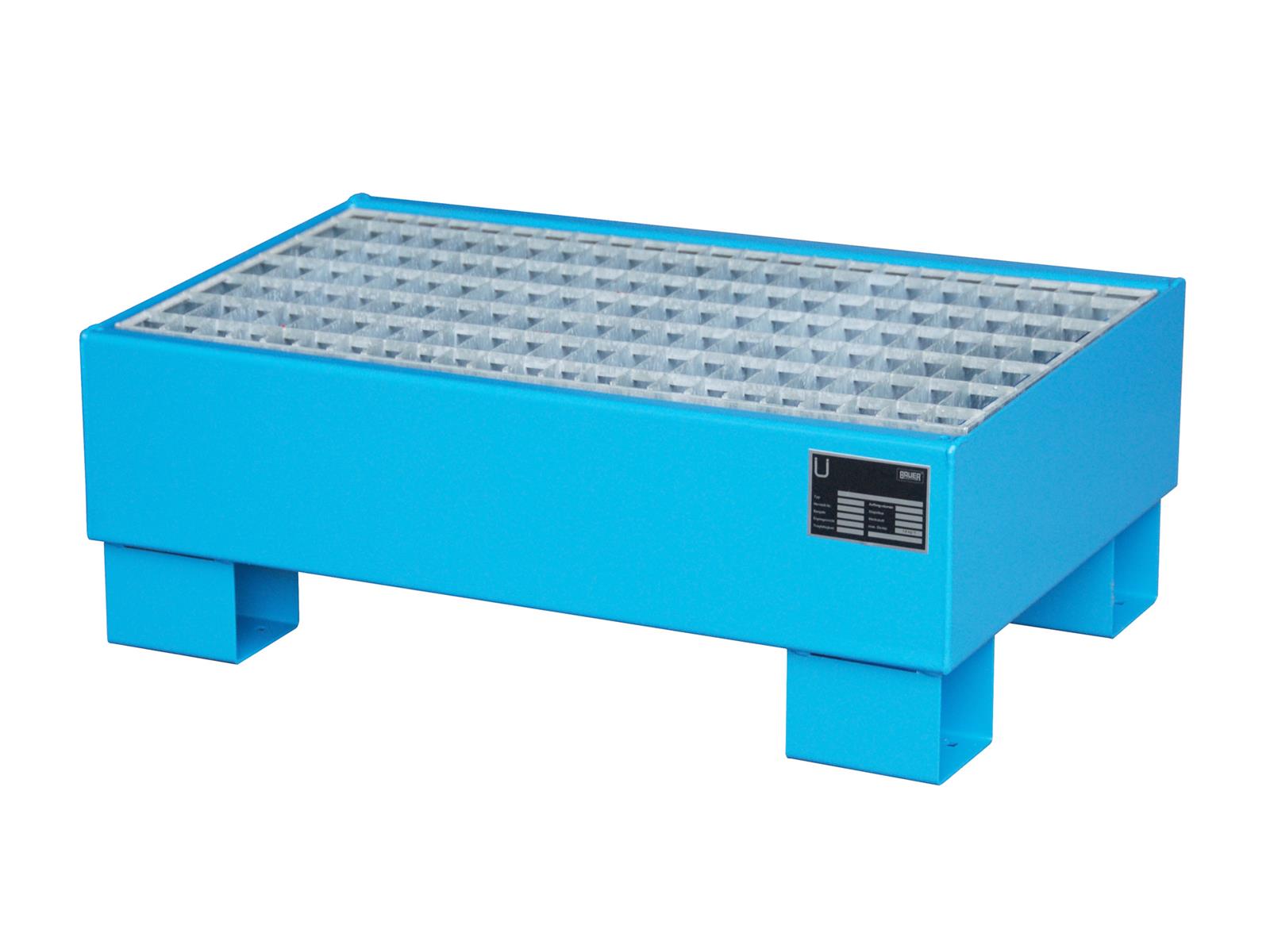 Auffangwanne 800x500x290mm 61 Liter Typ AW60 für 60l Fässer mit Gitterrost AW 60-1 RAL 5012 Lichtblau