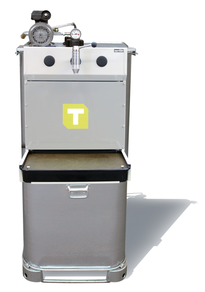 Frischöltankkompaktanlage elektrisch 1.000 l mit Kannenbefülltisch TECALEMIT