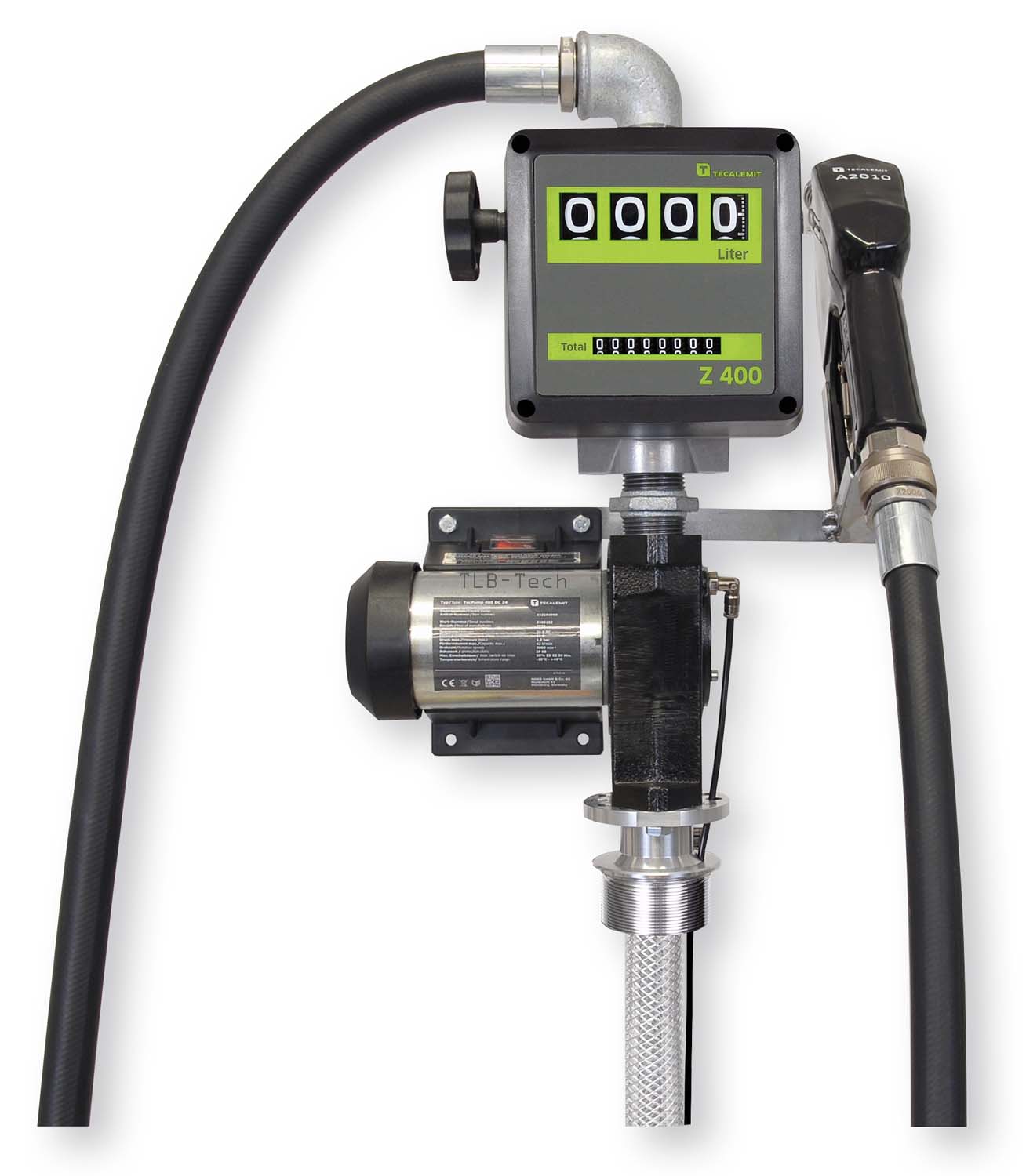 Elektropumpe TecPump 400 DC 24V im Set 8m Abgabeschlauch und analogem Zählwerk