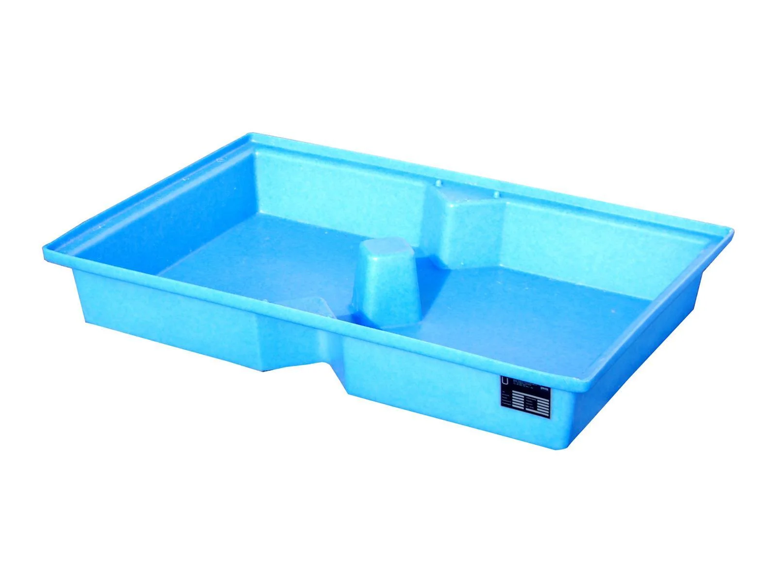 Vasche di contenimento in PE per pallet, Tipo KWP-P, 1200 x 800 x 195 mm, 100 litri, senza Lochrost, Schale, Aufbewahrung, Blau, Plastik, Motivsteg