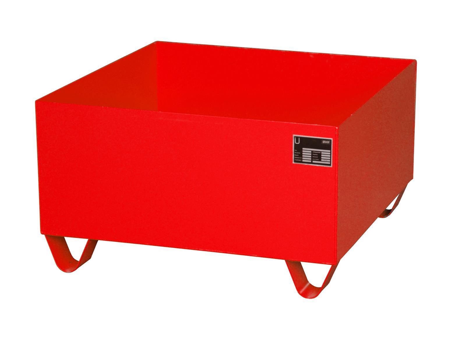 Auffangwanne 800x800x460mm 210 Liter Typ Serie 2000 ohne Gitterrost Auffangwanne 800x800x460mm 210 Liter Typ Serie 2000 ohne Gitterrost RAL 3000 Feuerrot