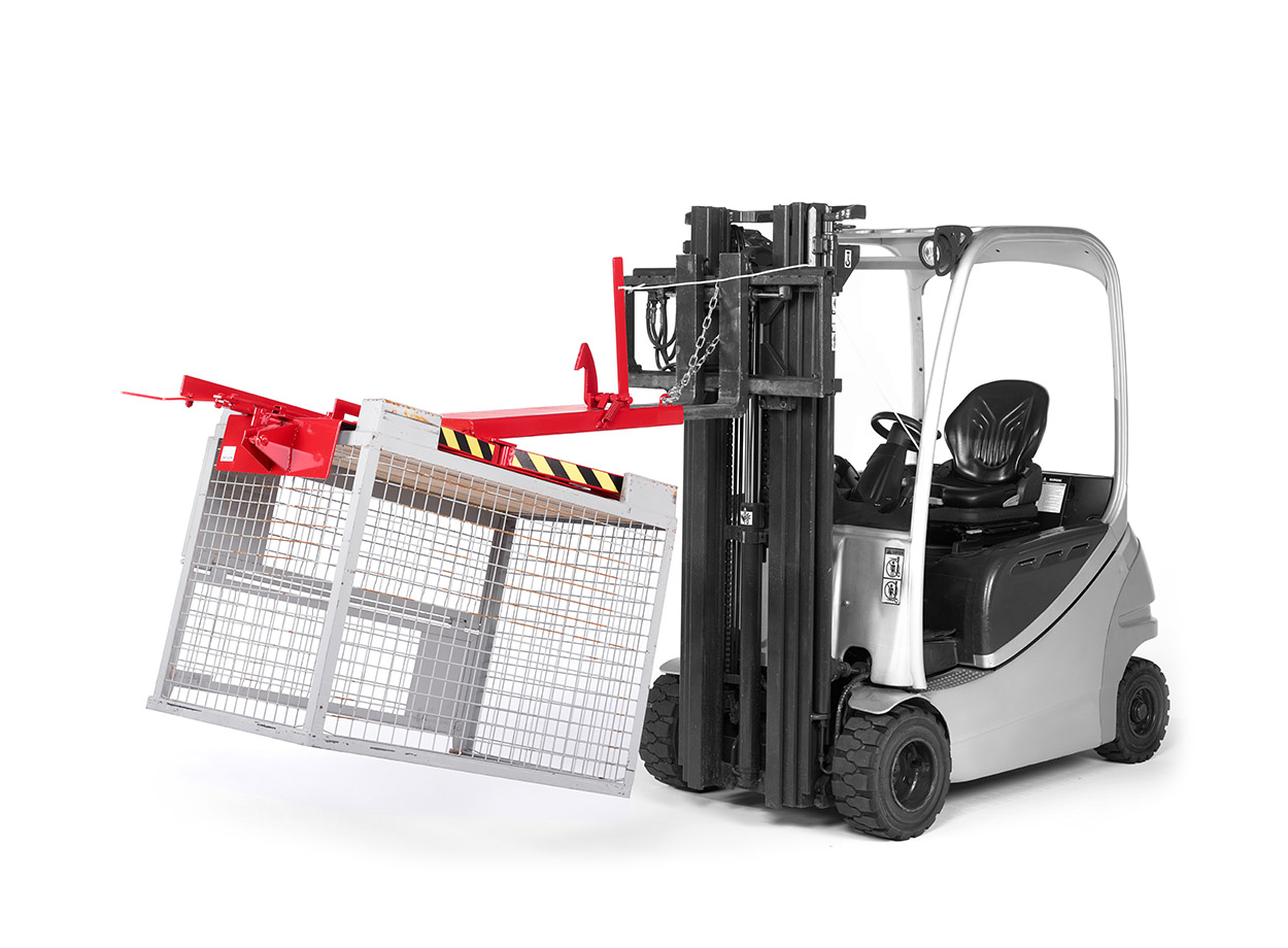 Effizienter Gitterboxwender für Gabelstapler | Typ RGW – Stabil & Zuverlässig Effizienter Gitterboxwender für Gabelstapler | Typ RGW – Stabil & Zuverlässig