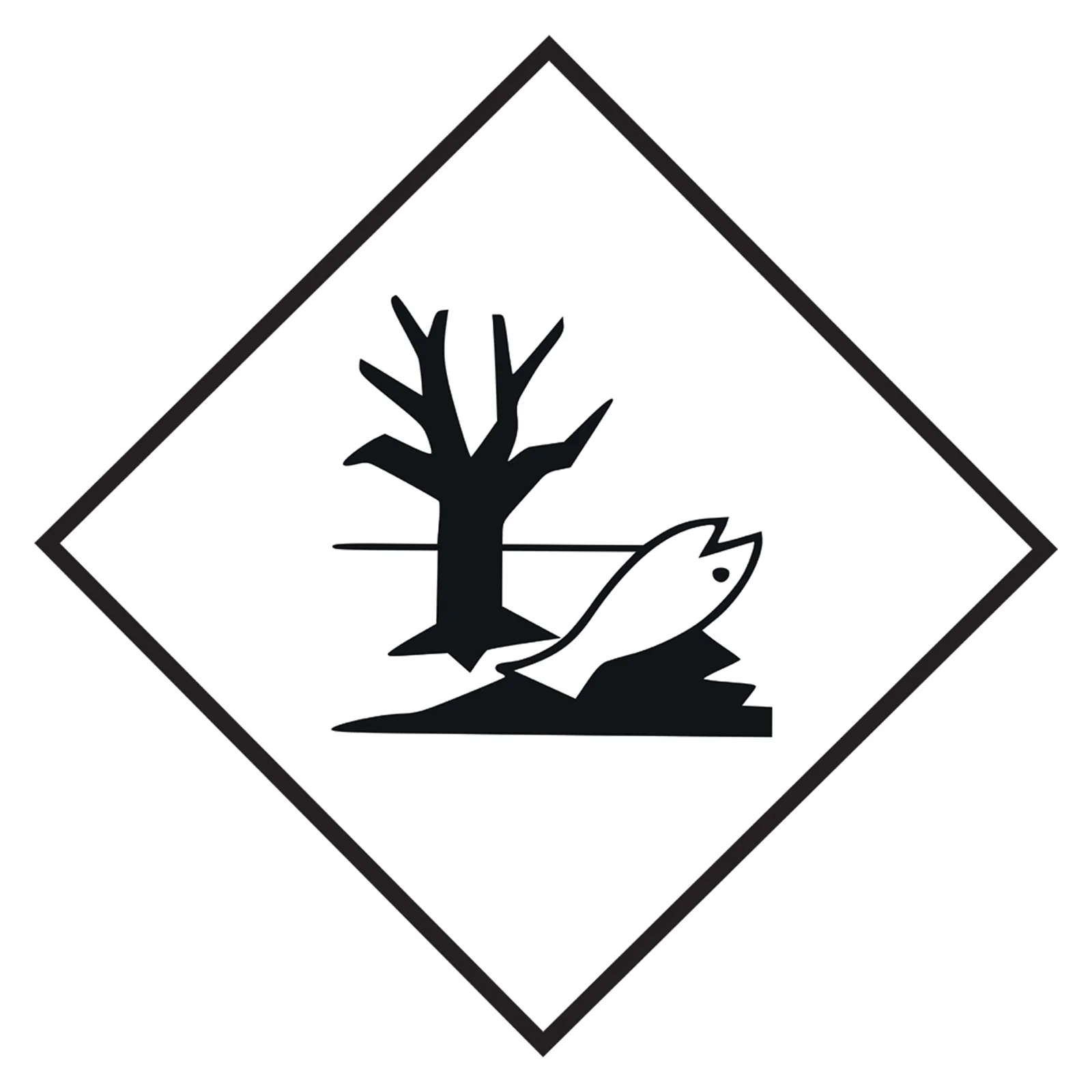 Pellicola adesiva per cartello di pericolo «sostanze pericolose per l'ambiente» 100 × 100 mm, Gefahr, Taster Baum, Tot, Hinweis, Symbol