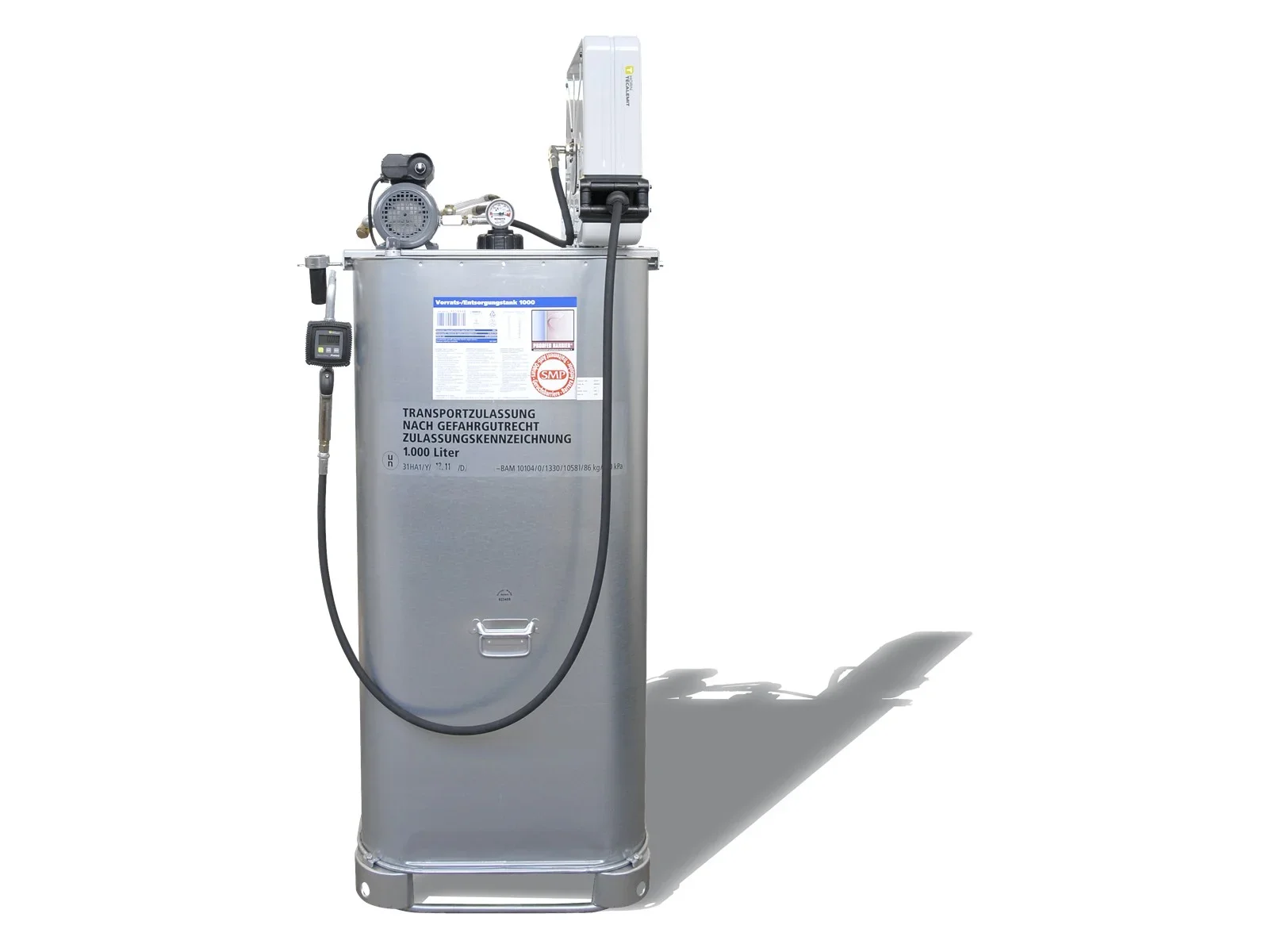 Impianto compatto per serbatoio da 1000 l, elettrico, non calibrabile, con avvolgitubo eco