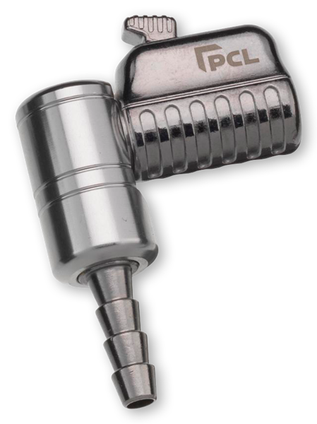 Reifenventilstecker One Clip pro Schlauchanschluss DN 8 PCL abgewinkelte Ausführung Reifenventilstecker One Clip pro Schlauchanschluss DN 8 PCL abgewinkelte Ausführung
