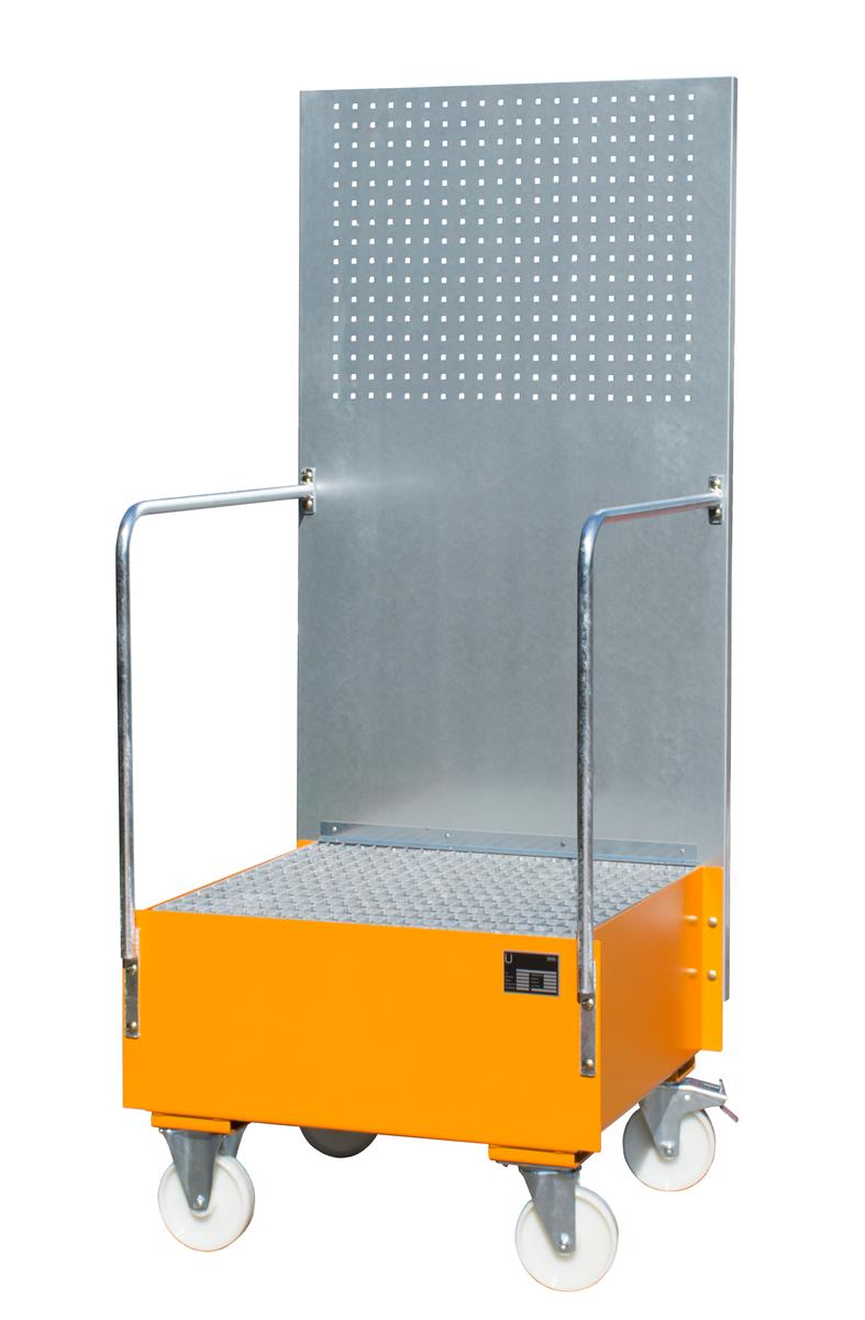 Fahrbare Auffangwanne 870x890x2110mm 203 Liter TYP LPW 200-1 RAL 2000 Gelborange