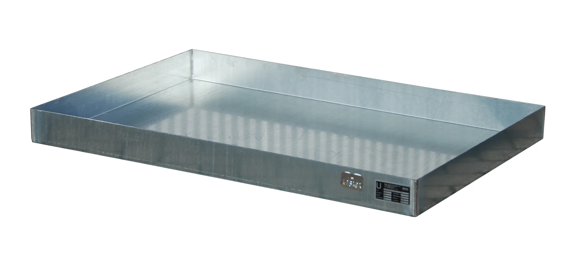Vasche per piccoli imballi su pallet 1200 × 800 × 100 mm, 60 litri, Metallregal, Fachboden, Auflaufwanne, Blechbehälter, Stahlblech