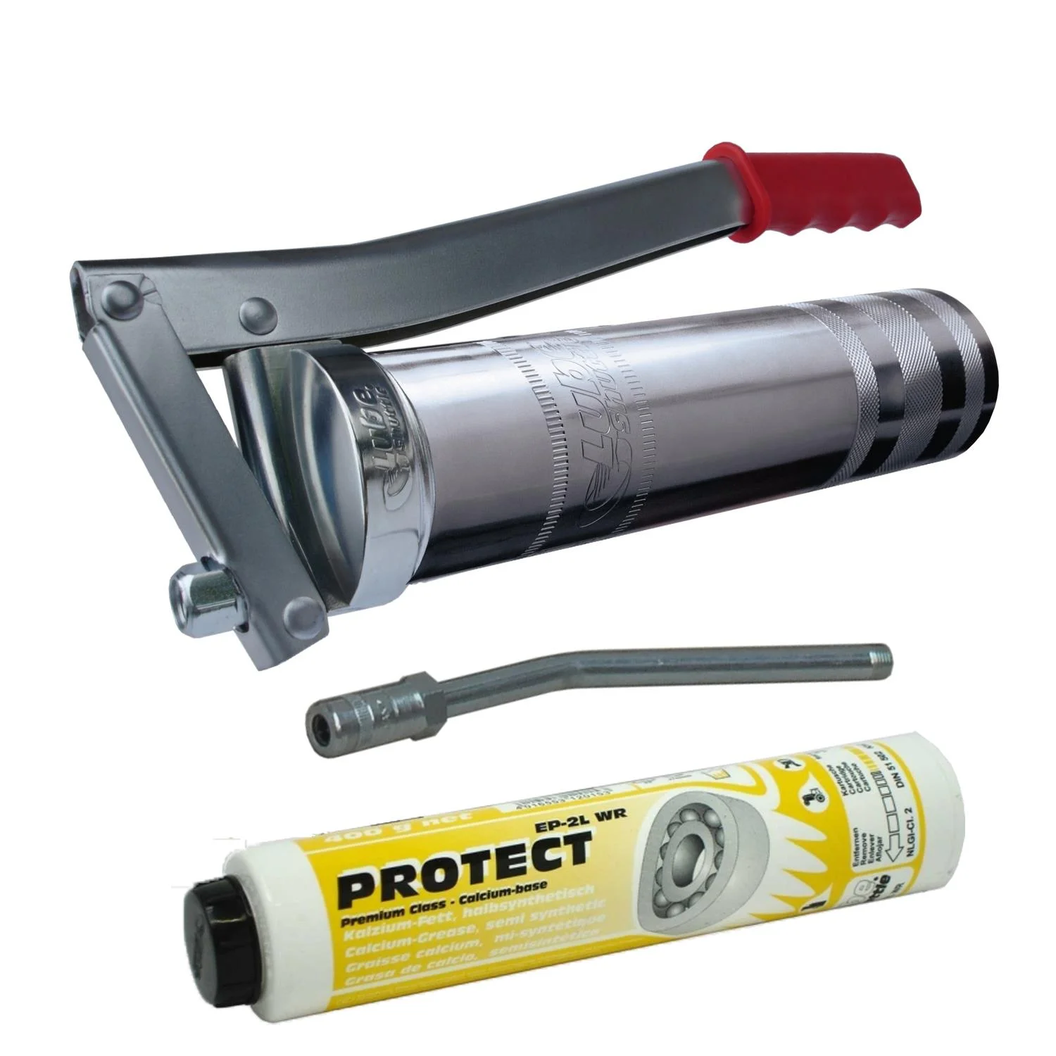 Set per pistola ingrassatrice del sistema Lube-Shuttle® con tubo ugello e cartuccia di grasso