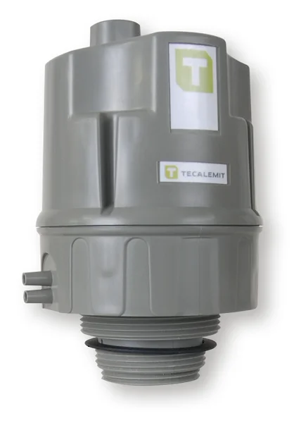 Misuratore di livello ad ultrasuoni TecSonic, Mobile 4G, Ventil, Adapter, Garden, Gewinde, Kabeldurchführung, Filtergehäuse,  Pumpenkopf, Grau Kunststoff, Gewindeanschluss, Tecale mit Label