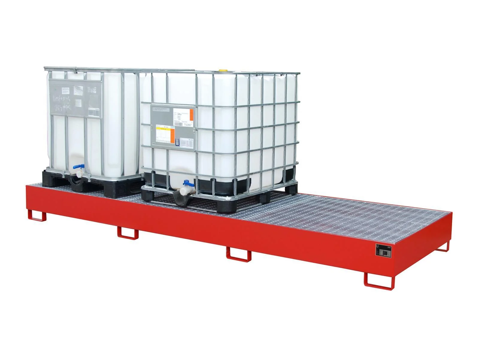 Auffangwanne 3850x1300x340mm 1000 Liter Typ AW lackiert AW1000-3 RAL 3000 Feuerrot