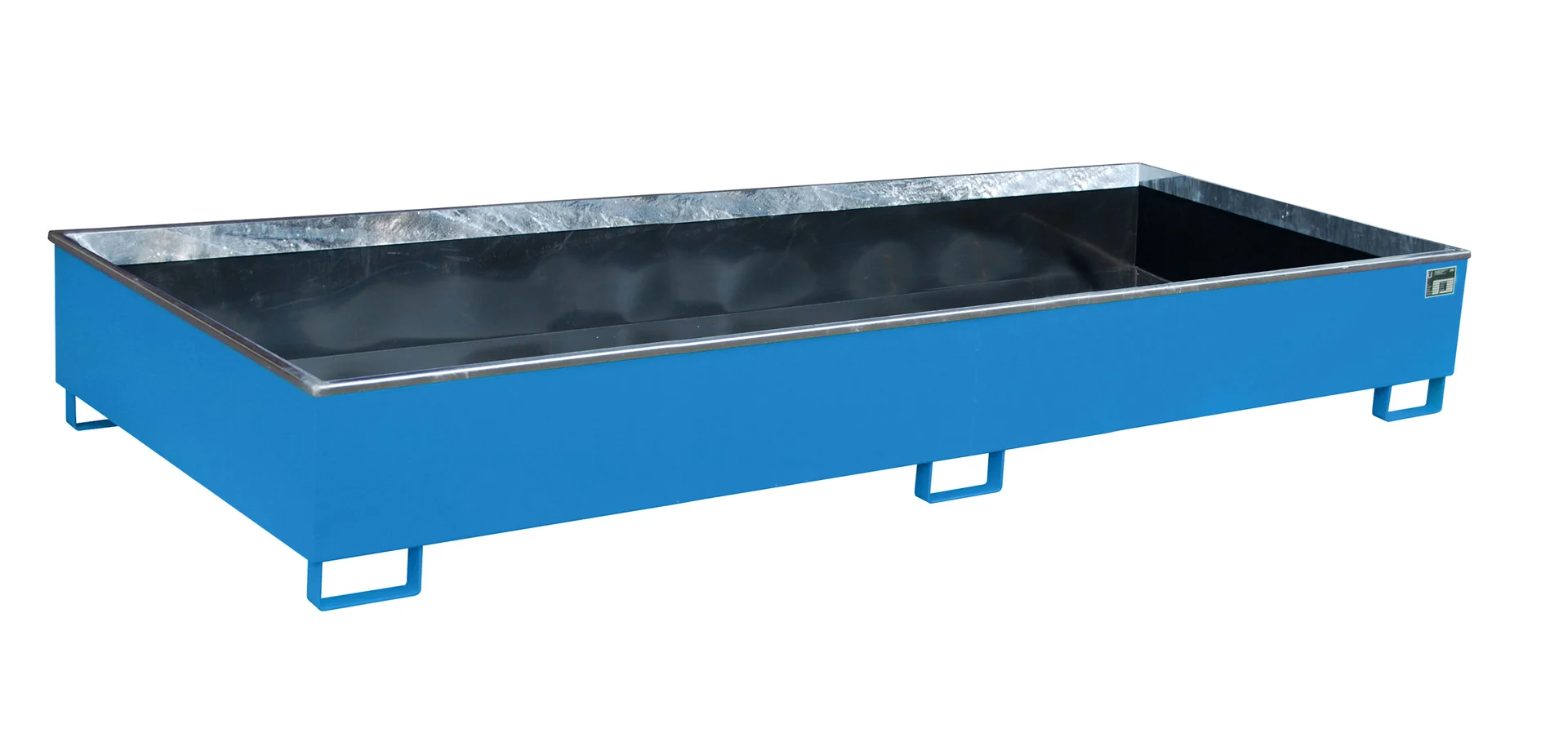 Vasche da scaffale 3265 x 1315 x 385 mm, 1000 litri, con inserto in PE, Blu chiaro RAL 5012.