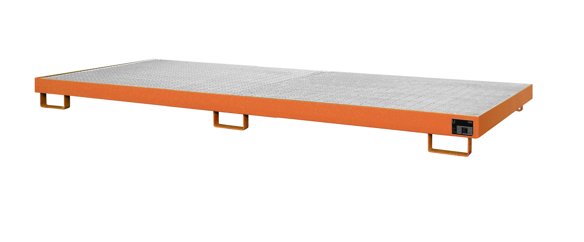 Regalwannen 3250x1300x190mm 240 Liter mit Gitterrost RAL 2000 Gelborange